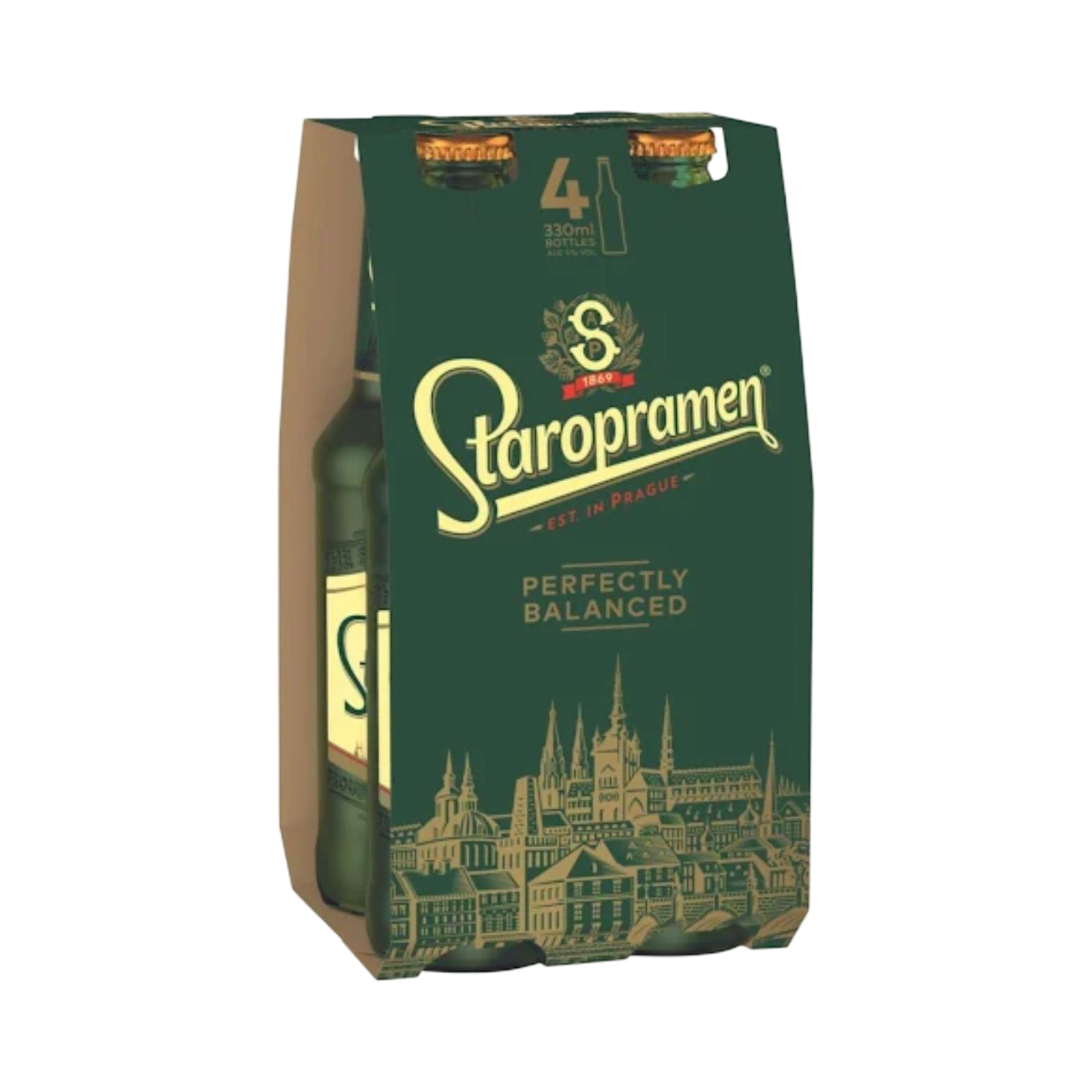 STAROPRAMEN PREMIUM LAGER 4x330ml BOTTLES