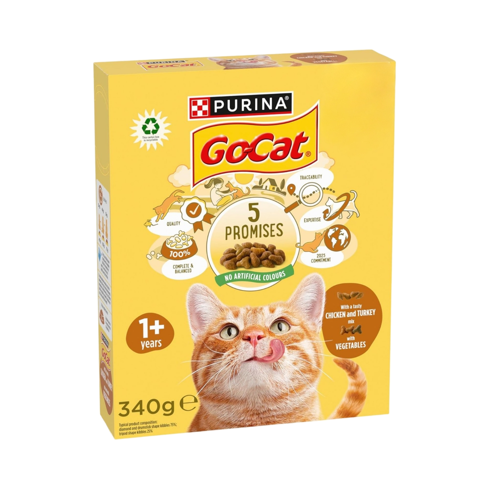 PURINA GO CAT 1+ YEAR CHICKEN & TURKEY WITH VEGETABLE 340g