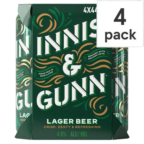 INNIS & GUNN LAGER BEER 4x440ml CANS