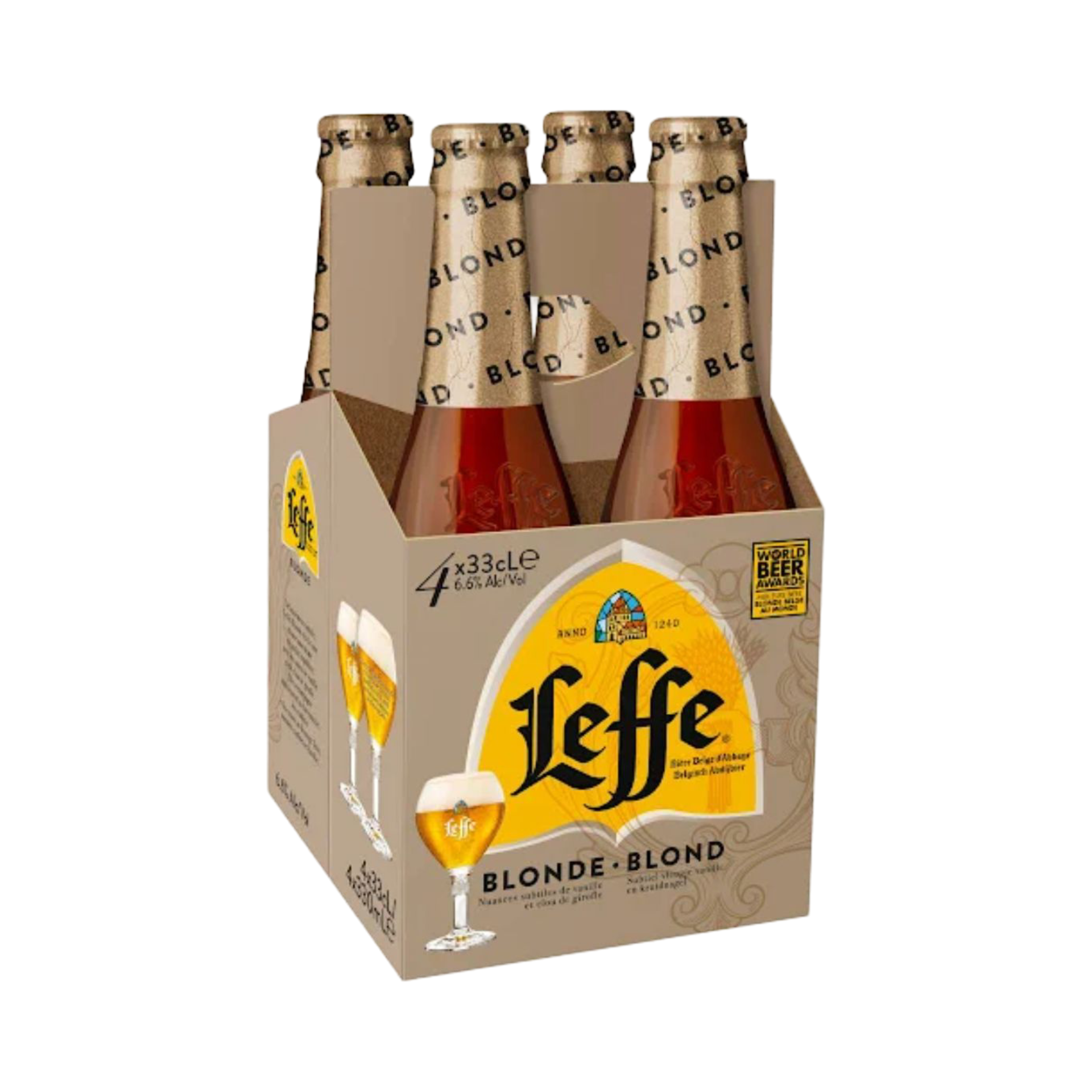 LEFFE BLONDE 4 x 330ml BOTTLE