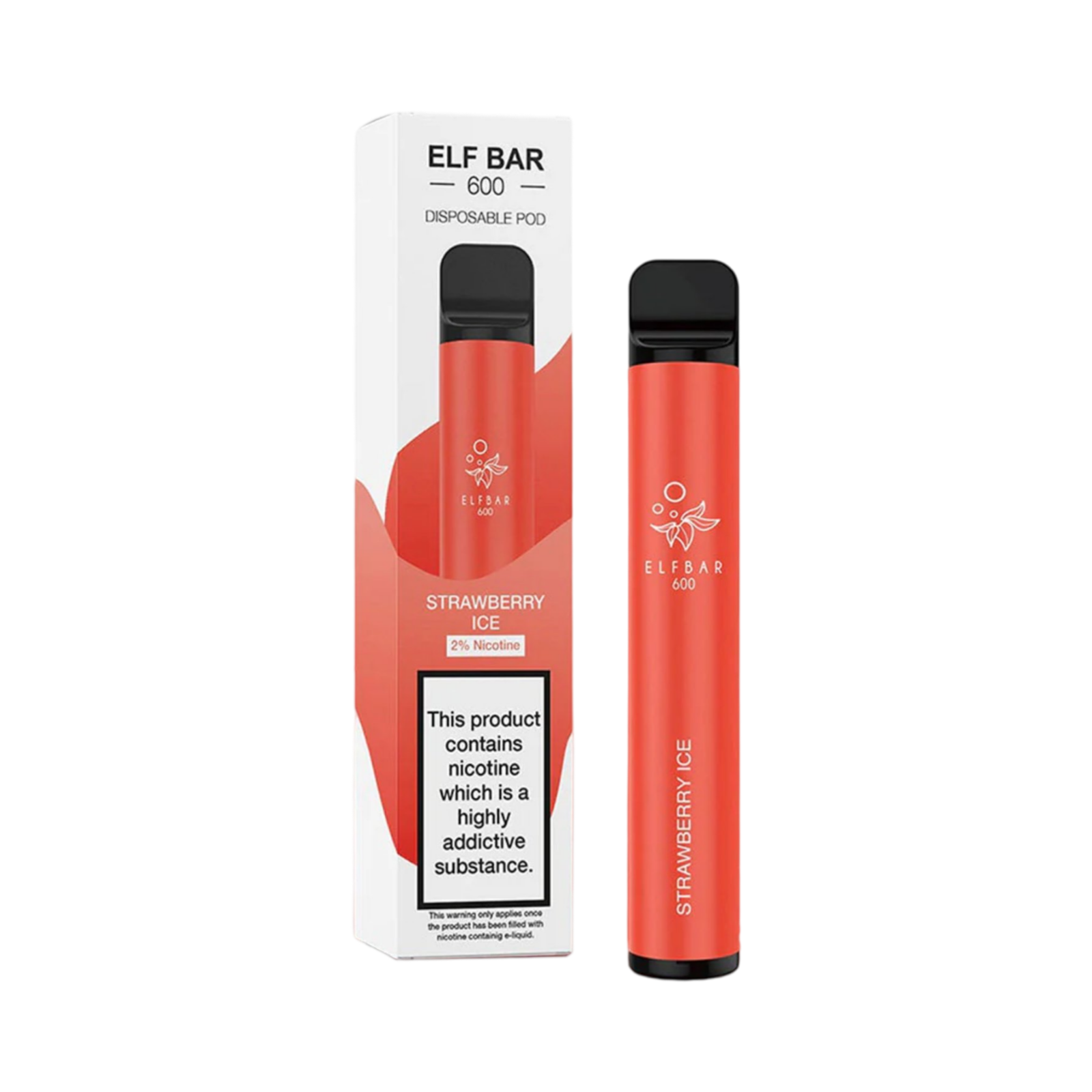 ELF BAR 600 STRAWBERRY ICE FLAVOUR DISPOSABLE VAPE