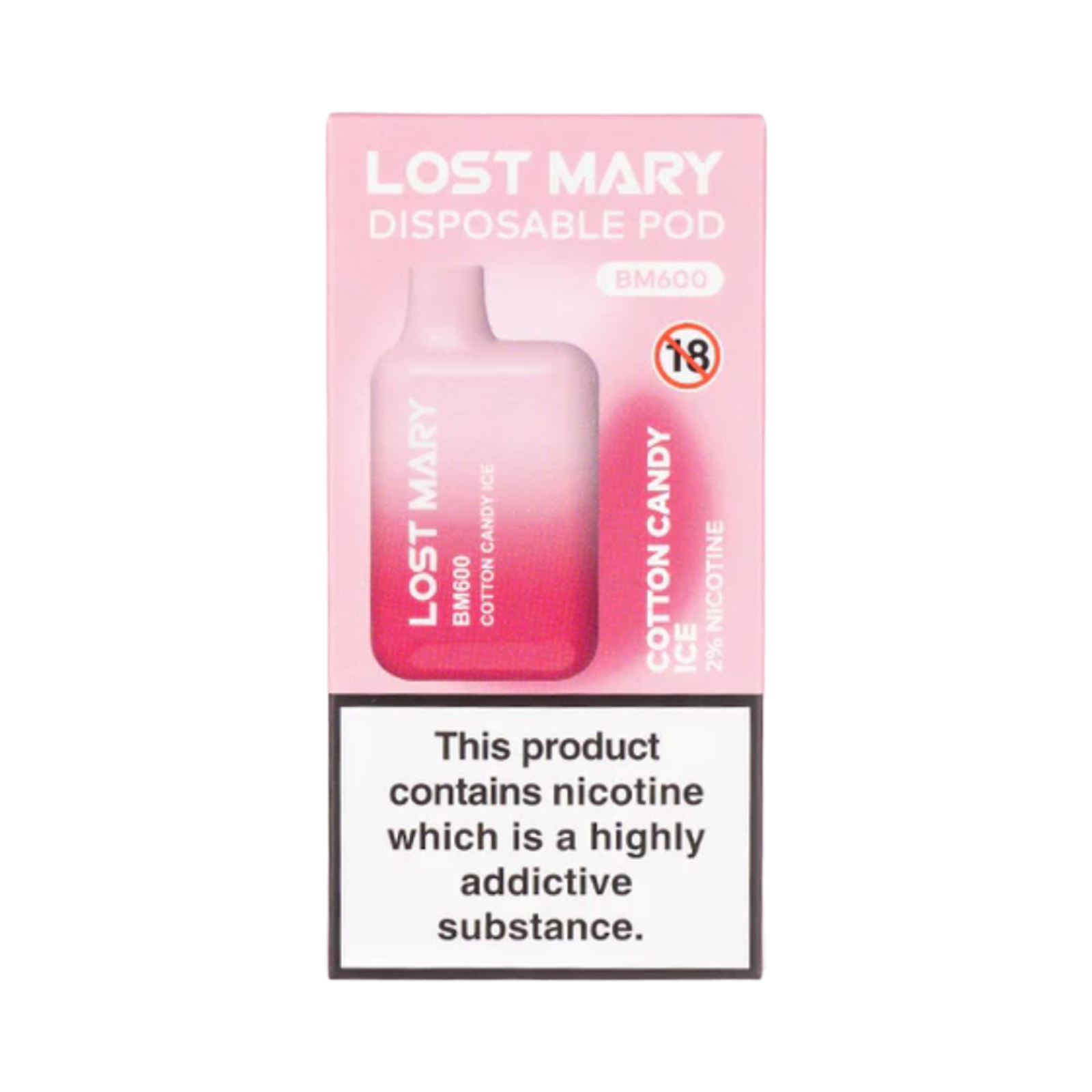 LOST MARY BM600 COTTON CANDY ICE DISPOSABLE VAPE