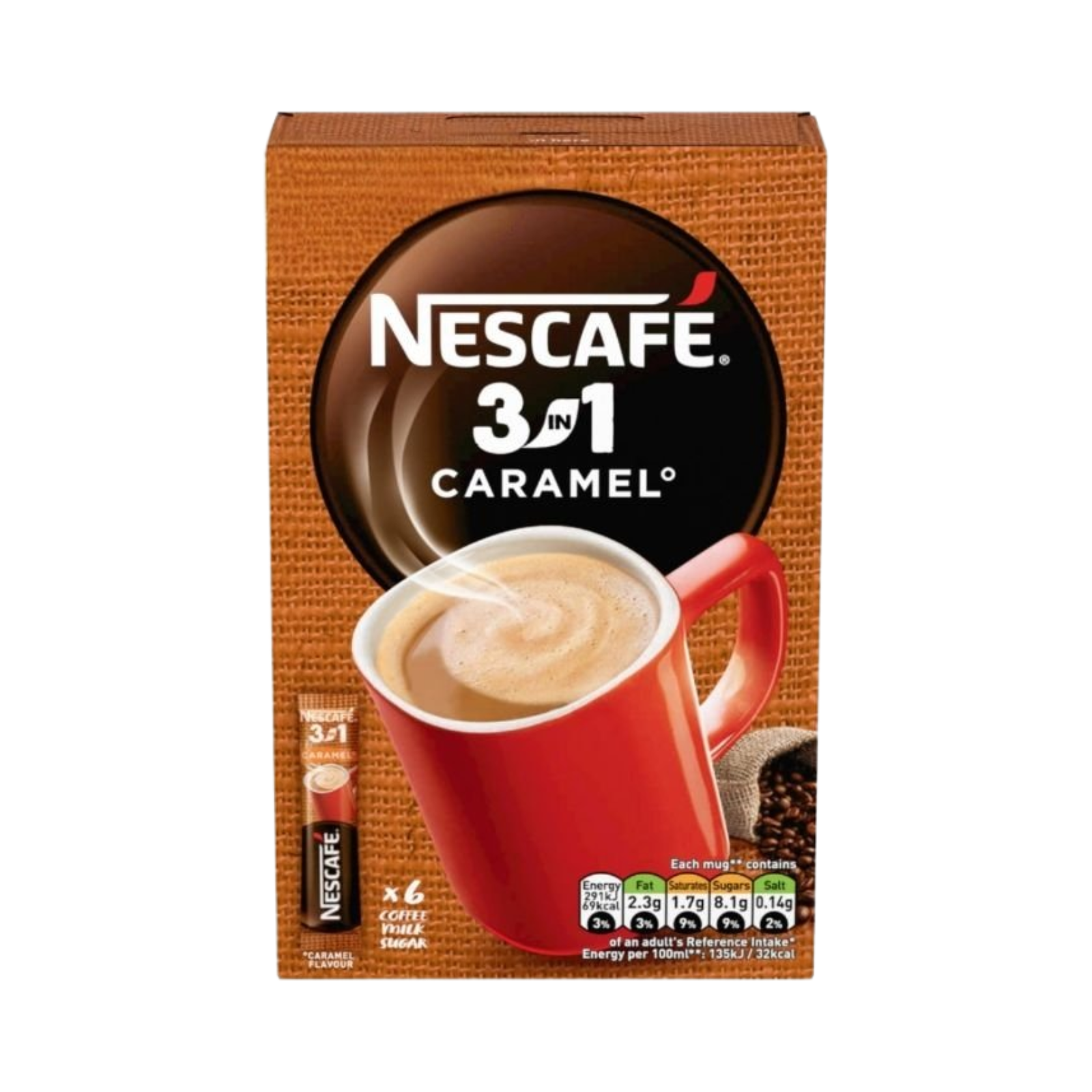 NESCAFE 3 IN 1 CARAMEL  6 x 16g