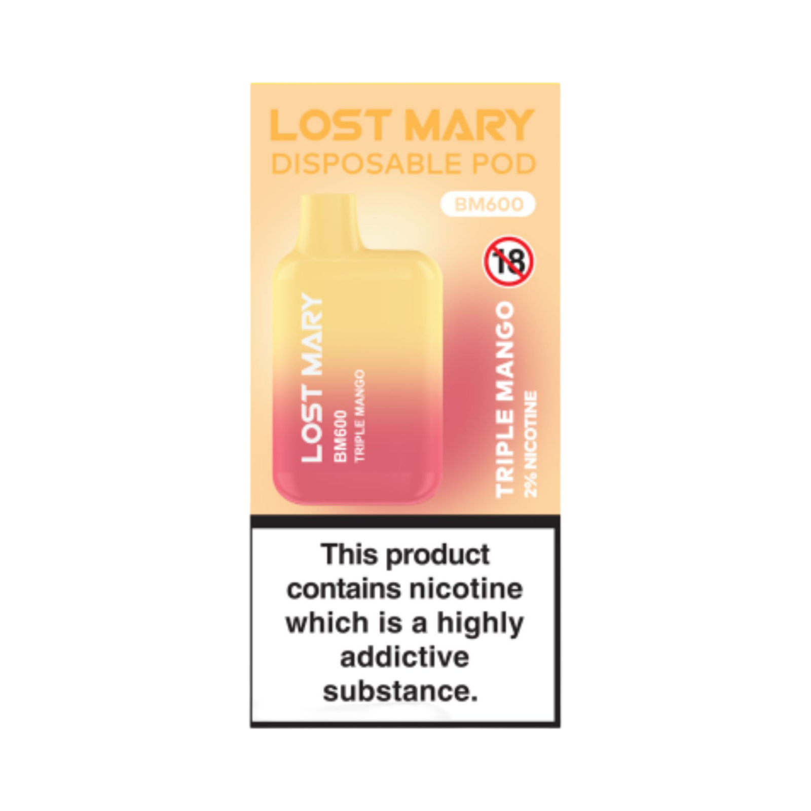 LOST MARY BM600 TRIPLE MANGO DISPOSABLE VAPE