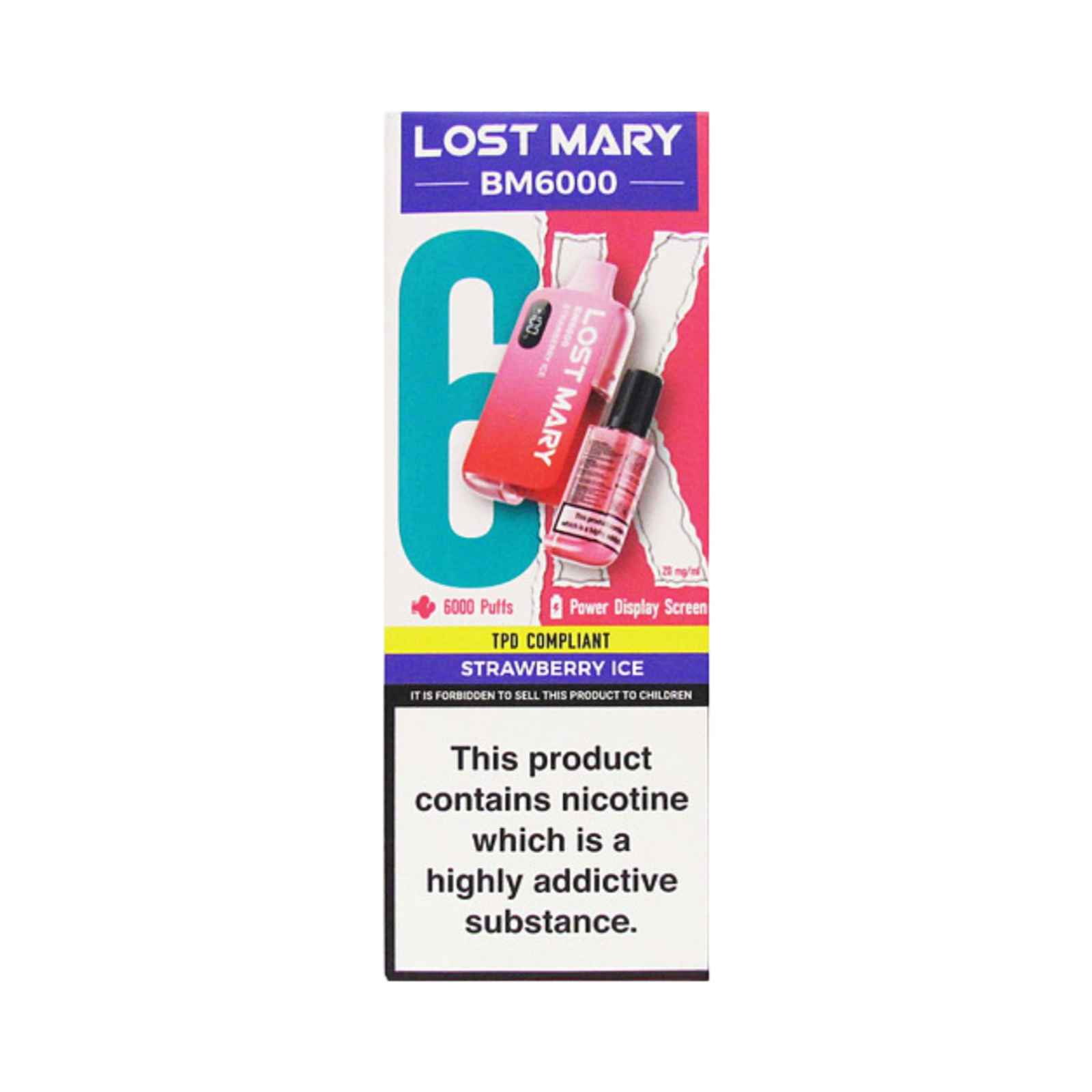 LOST MARY BM6000 STRAWBERRY ICE FLAVOUR