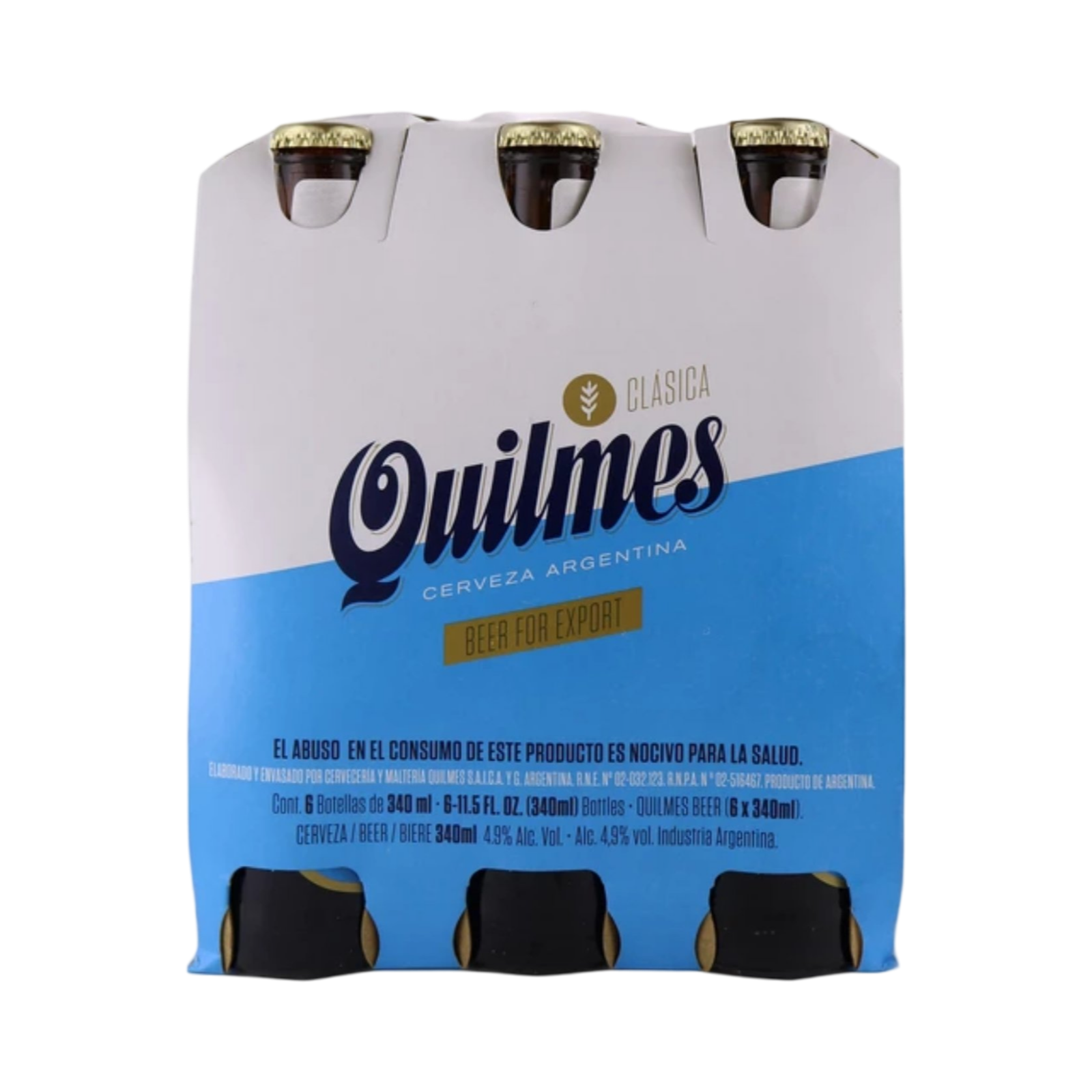 QUILMES LAGER 6 PACK 6x340ml BOTTLES