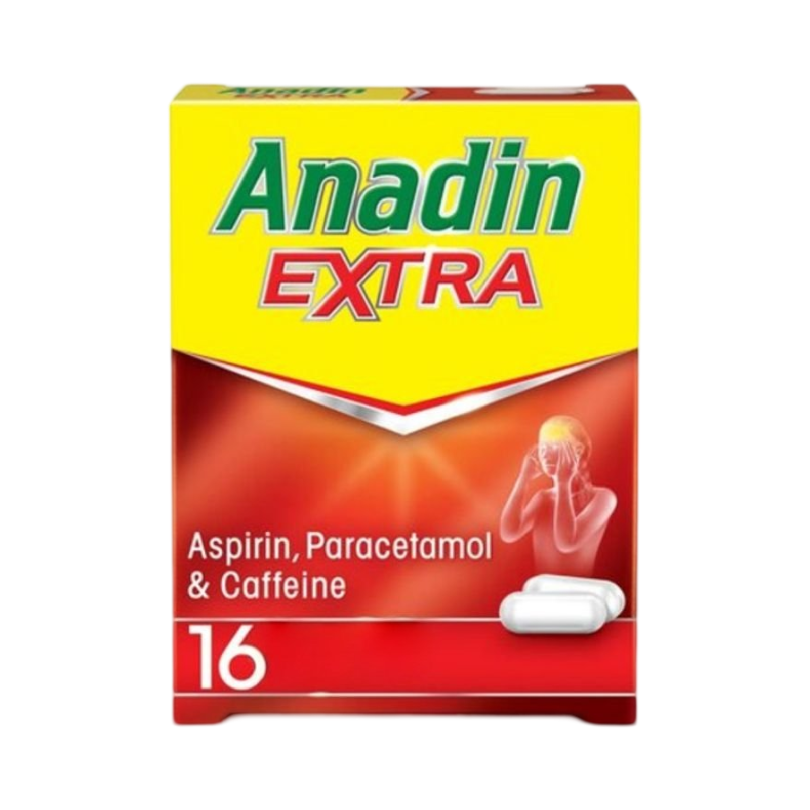 ANADIN EXTRA ASPIRIN,  PARACETAMOL &;CAFFEINE  16 TABLETS