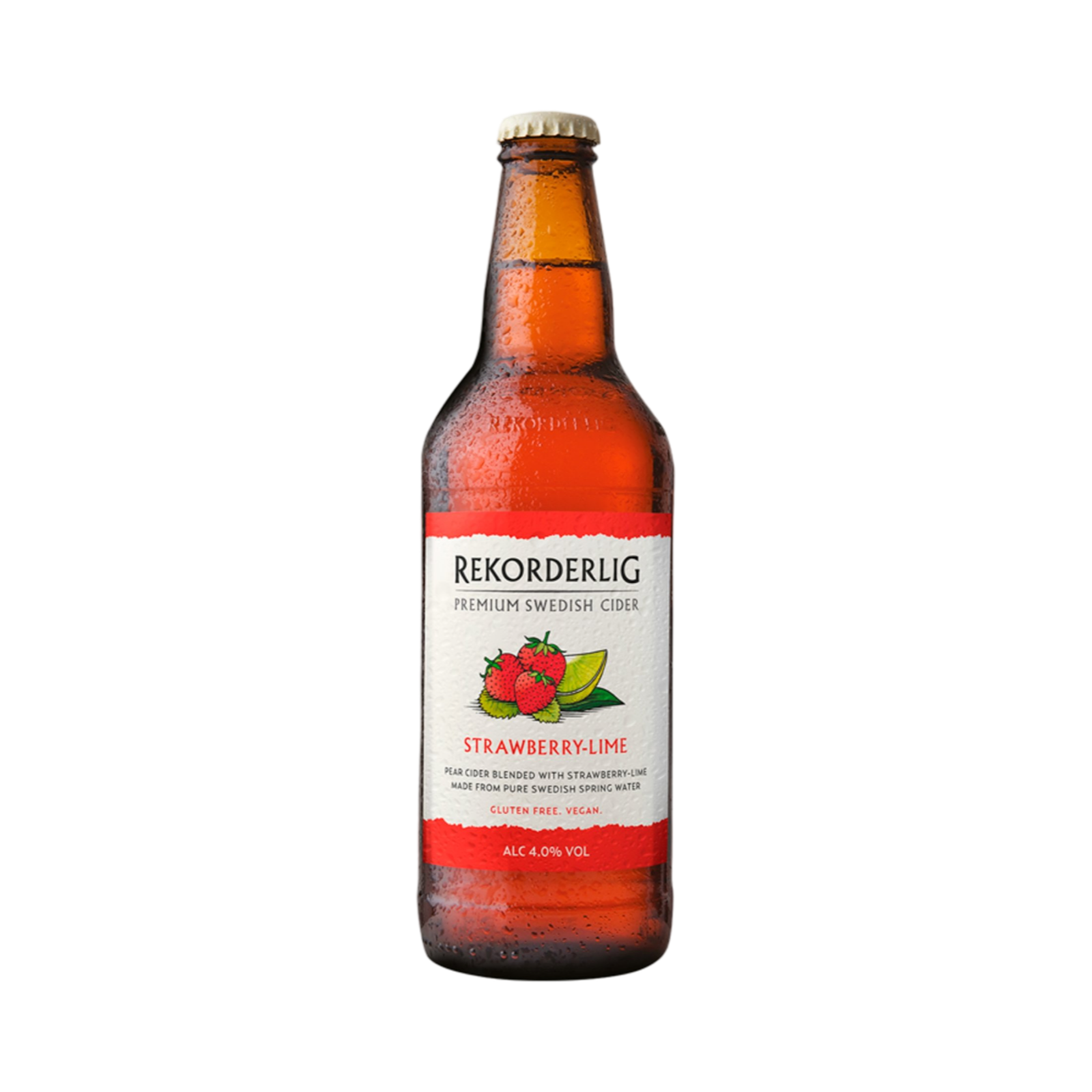 RECORDERLIG STRAWBERRY LIME GLUTEN FREE SWEDISH CIDER 500ml BOTTLE