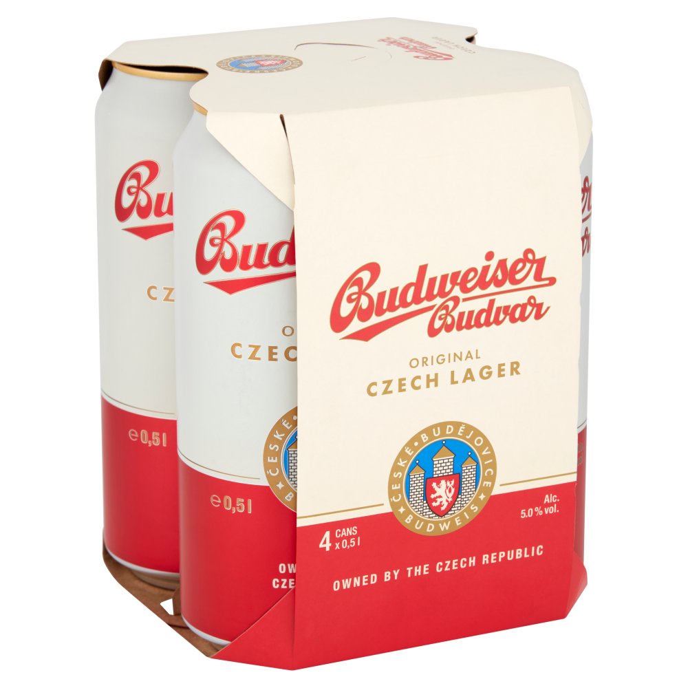 BUDWEISER BUDVAR 4x500ml CANS