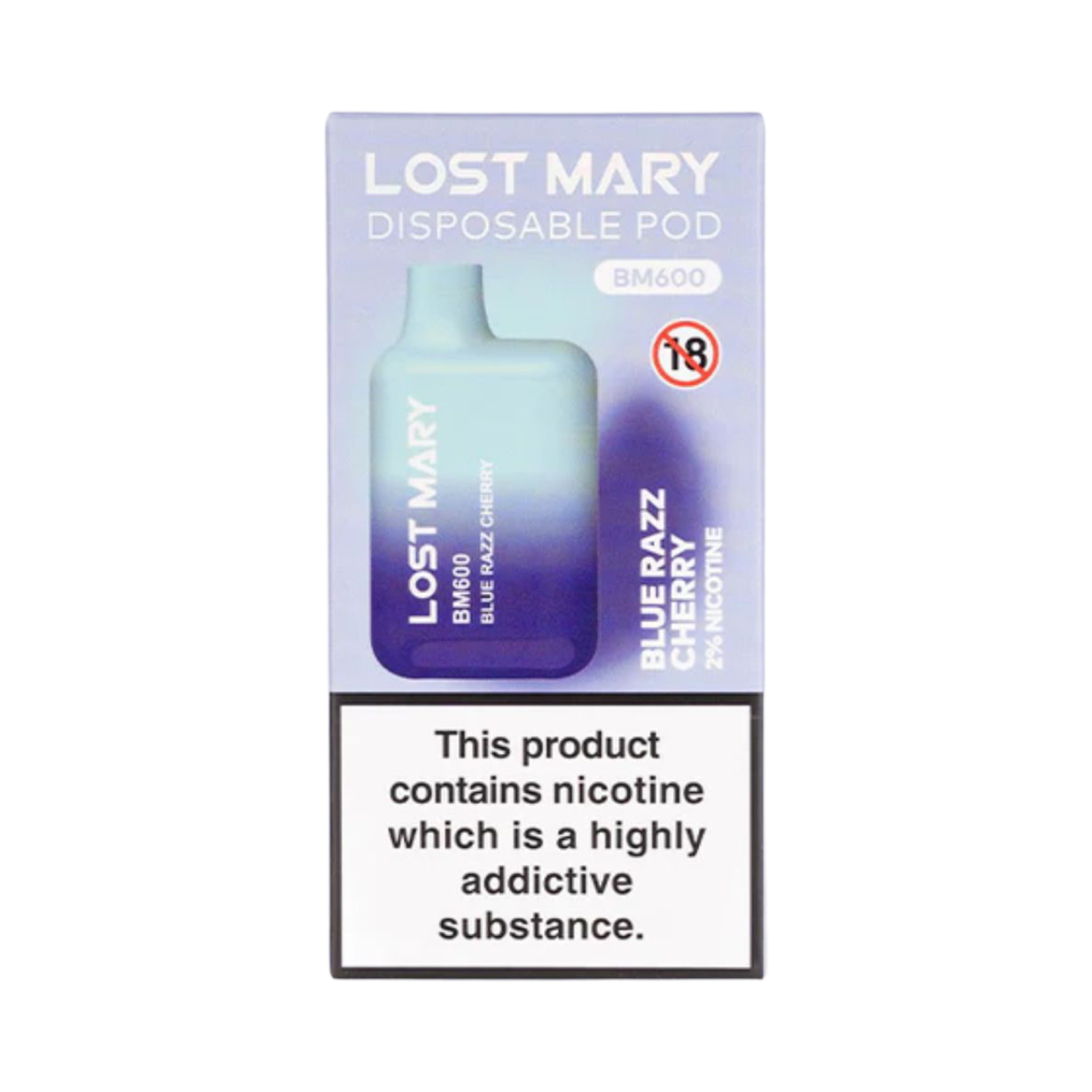 LOST MARY BM600 BLUE RAZZ CHERRY DISPOSABLE VAPE