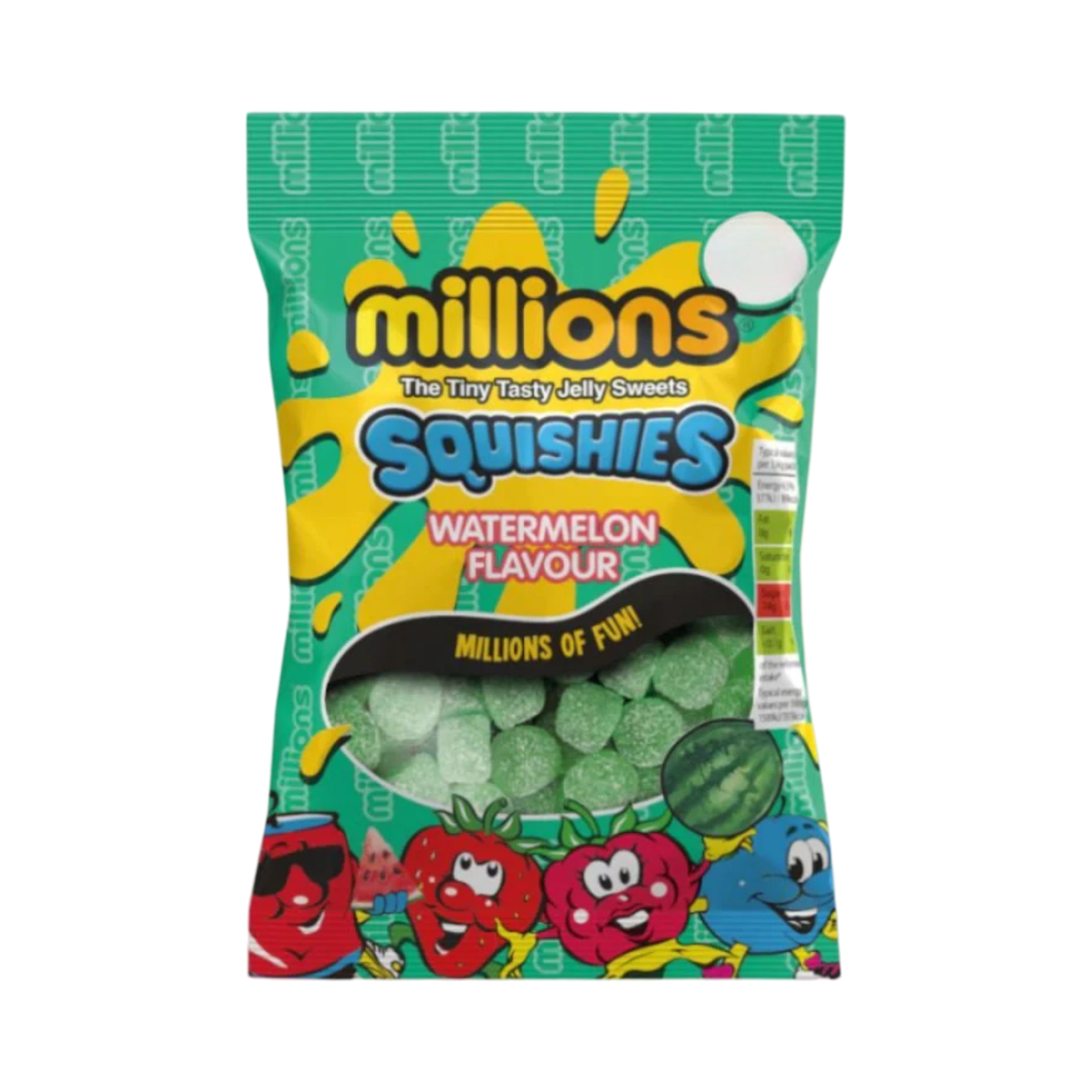 MILLIONS SQUISHIES WATERMELON FLAVOUR JELLY SWEET 120g