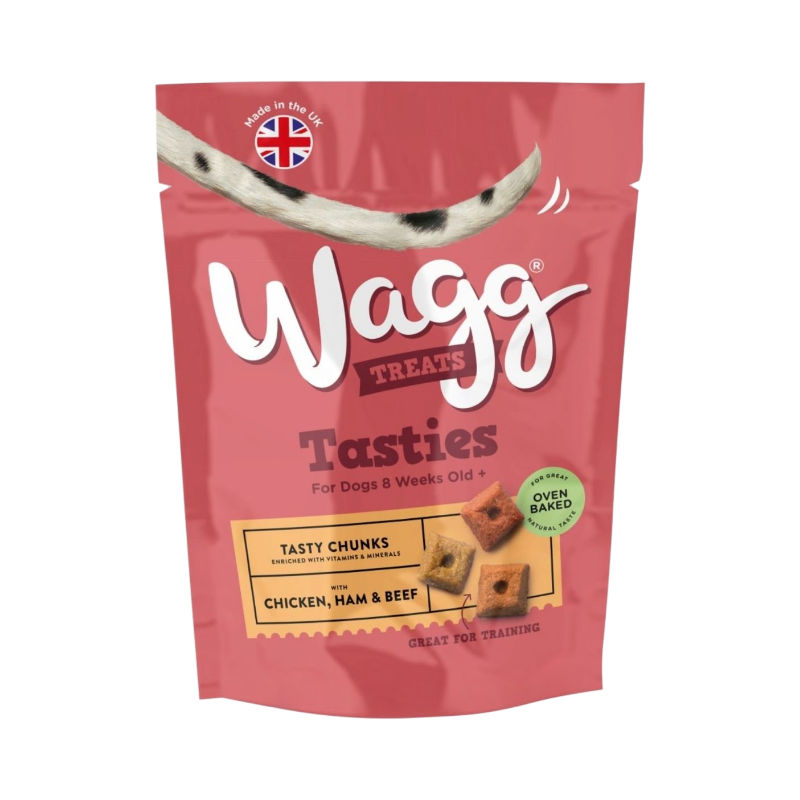 WAGG TREATS TASTIES CHUNK WITH CHICKEN, HAM & BEEF 125g