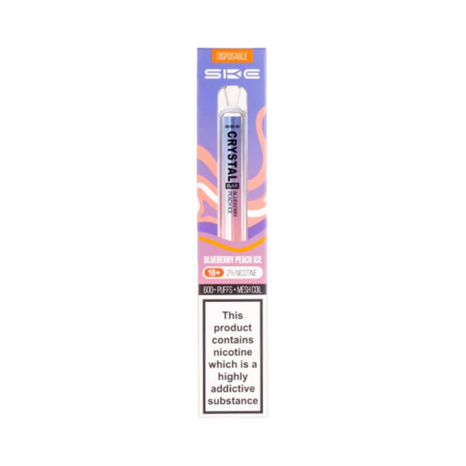 CRYSTAL BAR BLUEBERRY PEACH ICE DISPOSABLE VAPE