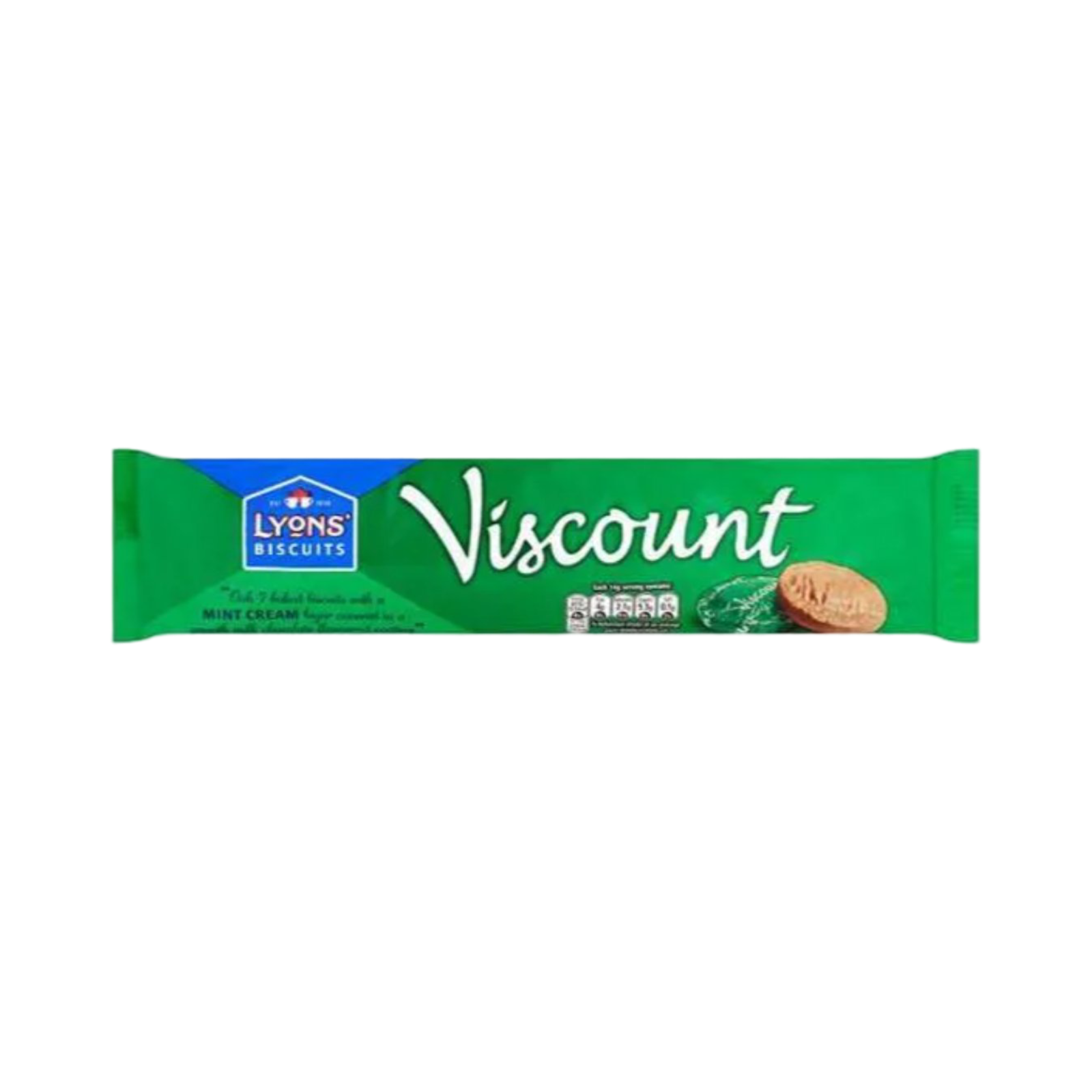 LYONS VISCOUNT MINT CREAM BISCUITS 98g PACKET