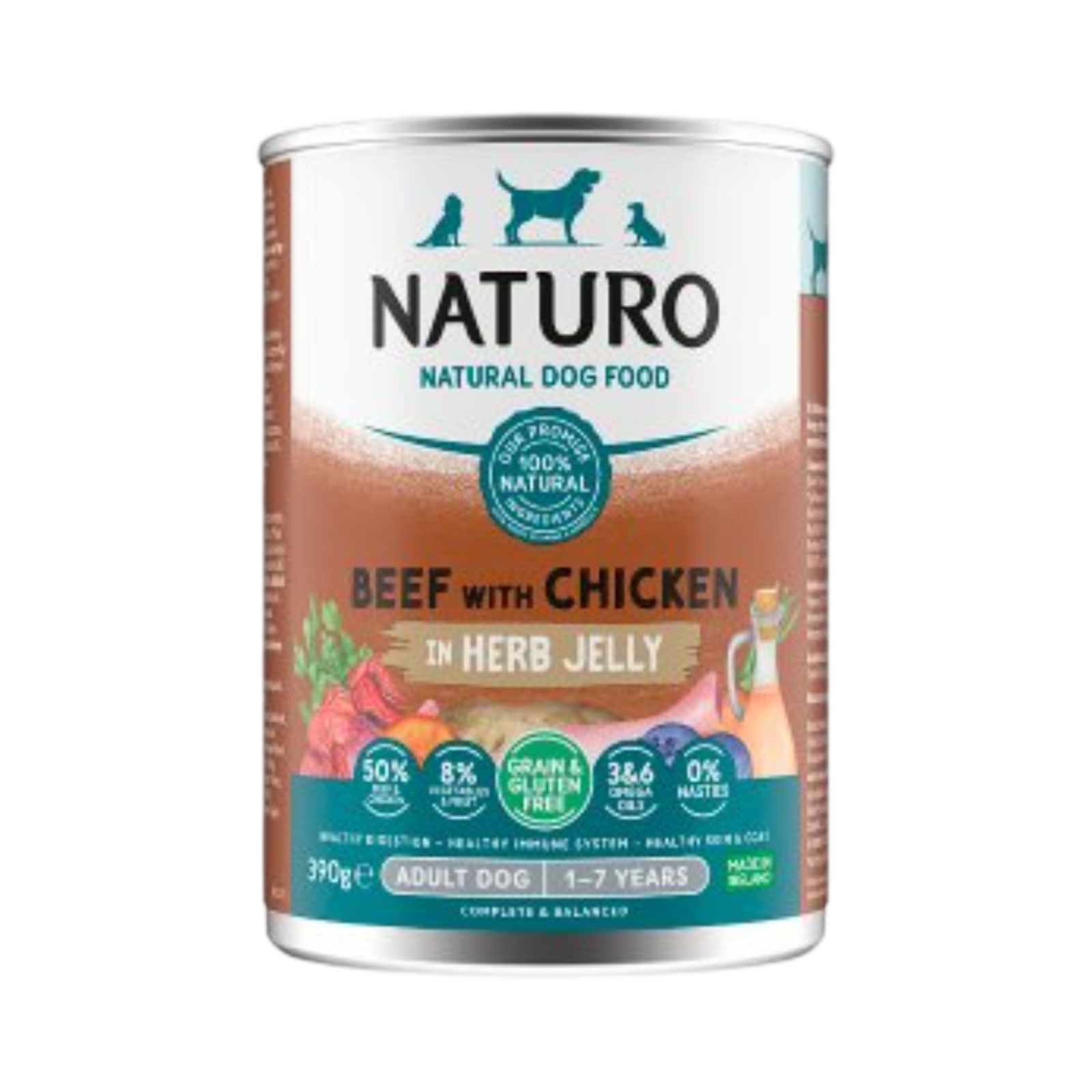 NATURO BEEF WITH CHICKEN IN HERB JELLY 390g