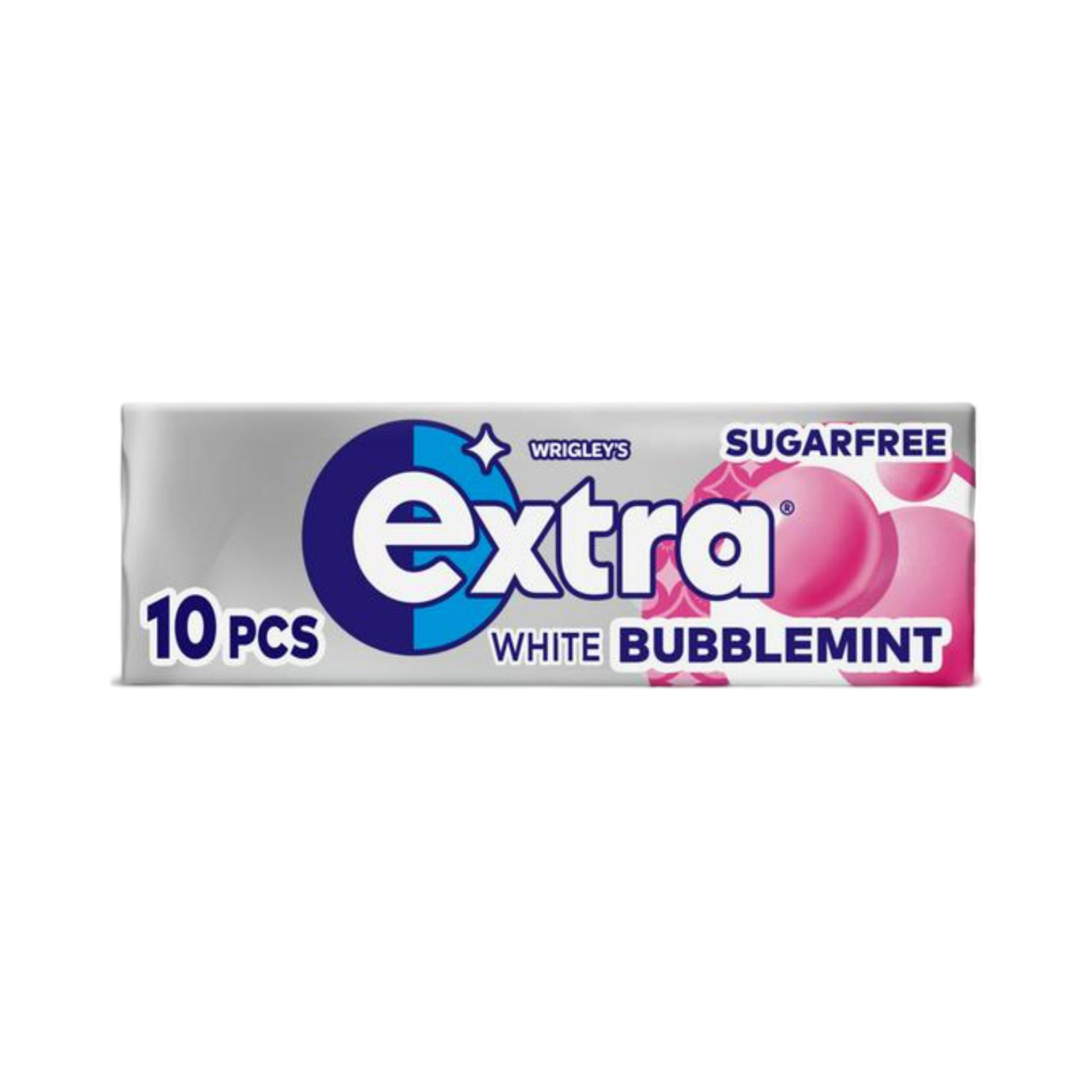 WRIGLEY'S EXTRA  WHITE BUBBLEMINT SUGAR FREE GUM 10 PIECES