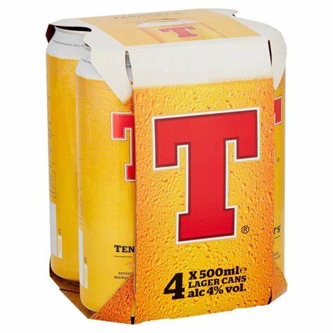 TENNENT'S LAGER 4 PACK 500ml CAN