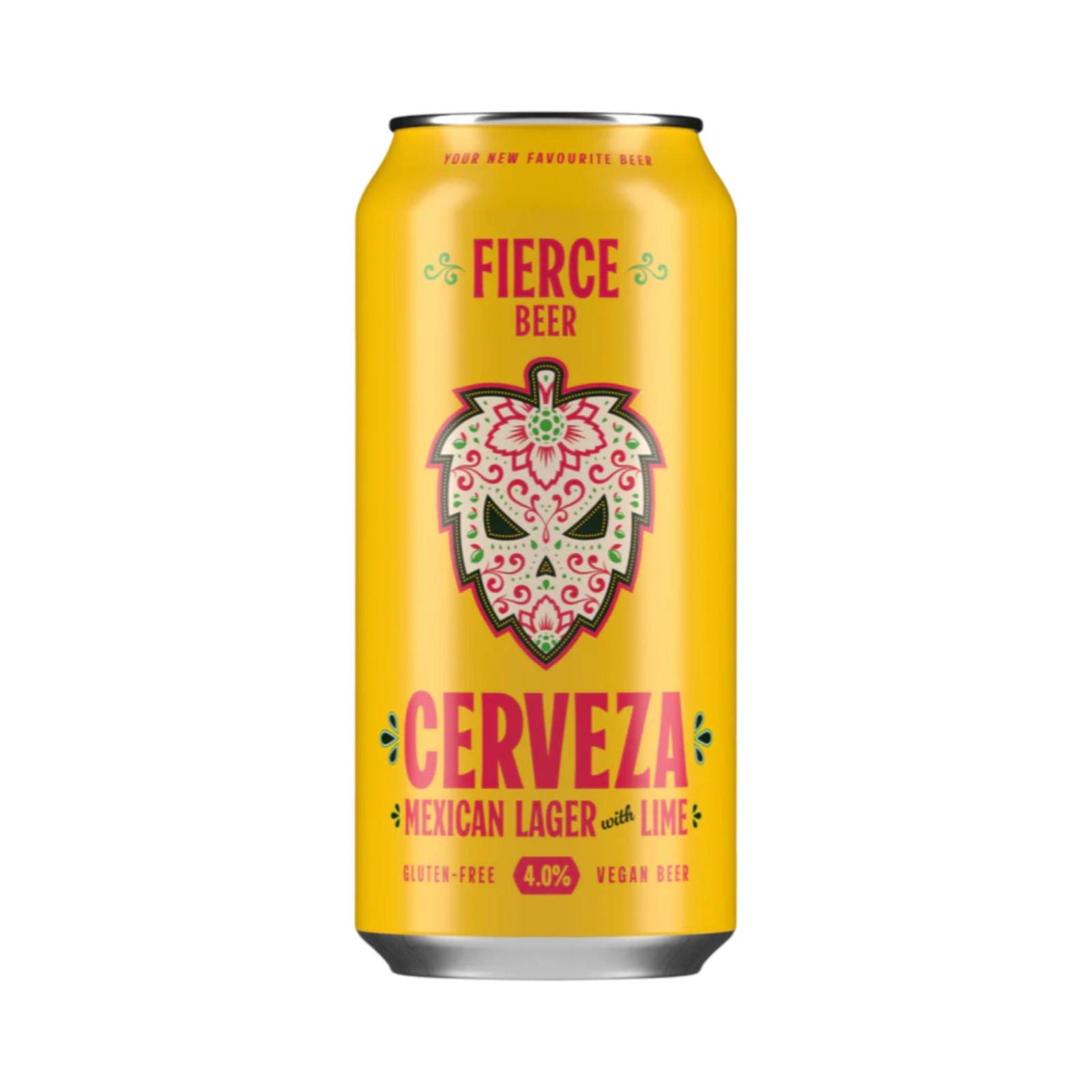 FIERCE BEER CERVEZA MEXICAN LAGER WITH LIME GLUTEN FREE 440ml CAN