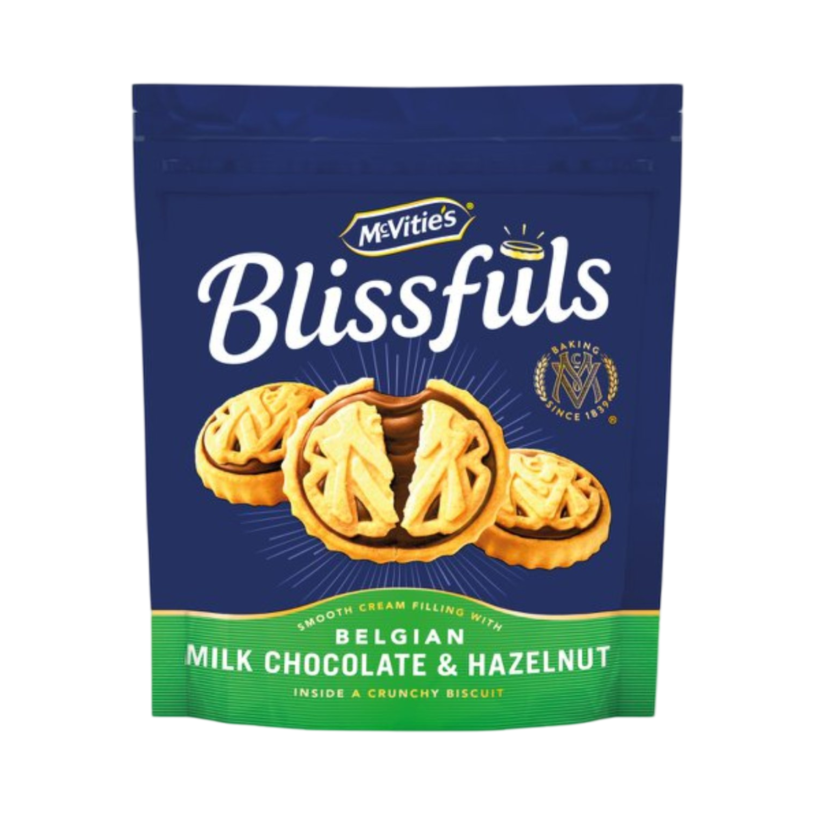 MCVITIE'S BLISSFULS BELGIAN CHOCOLATE & HAZELNUT 172g