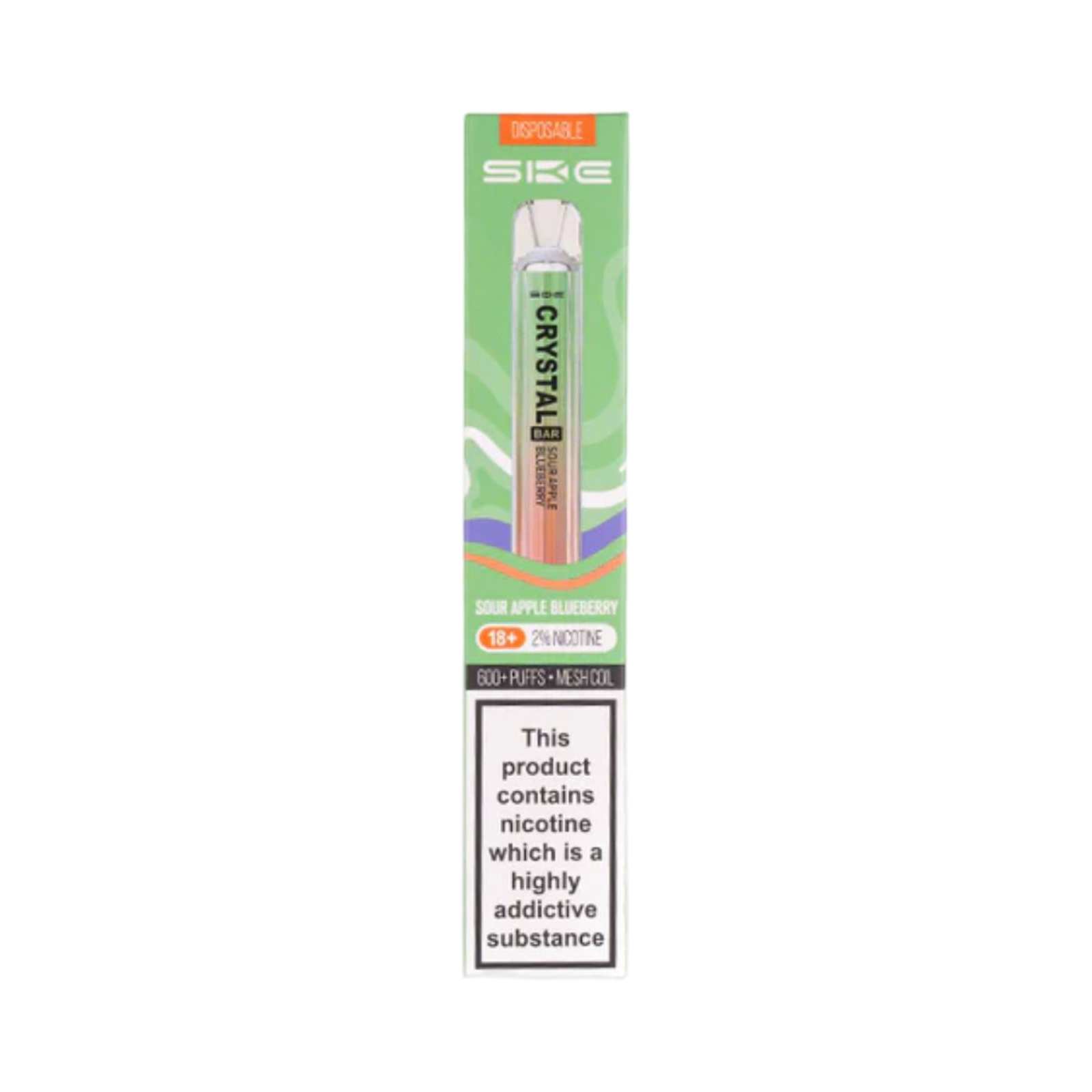 CRYSTAL BAR SOUR APPLE BLUEBERRY DISPOSABLE VAPE