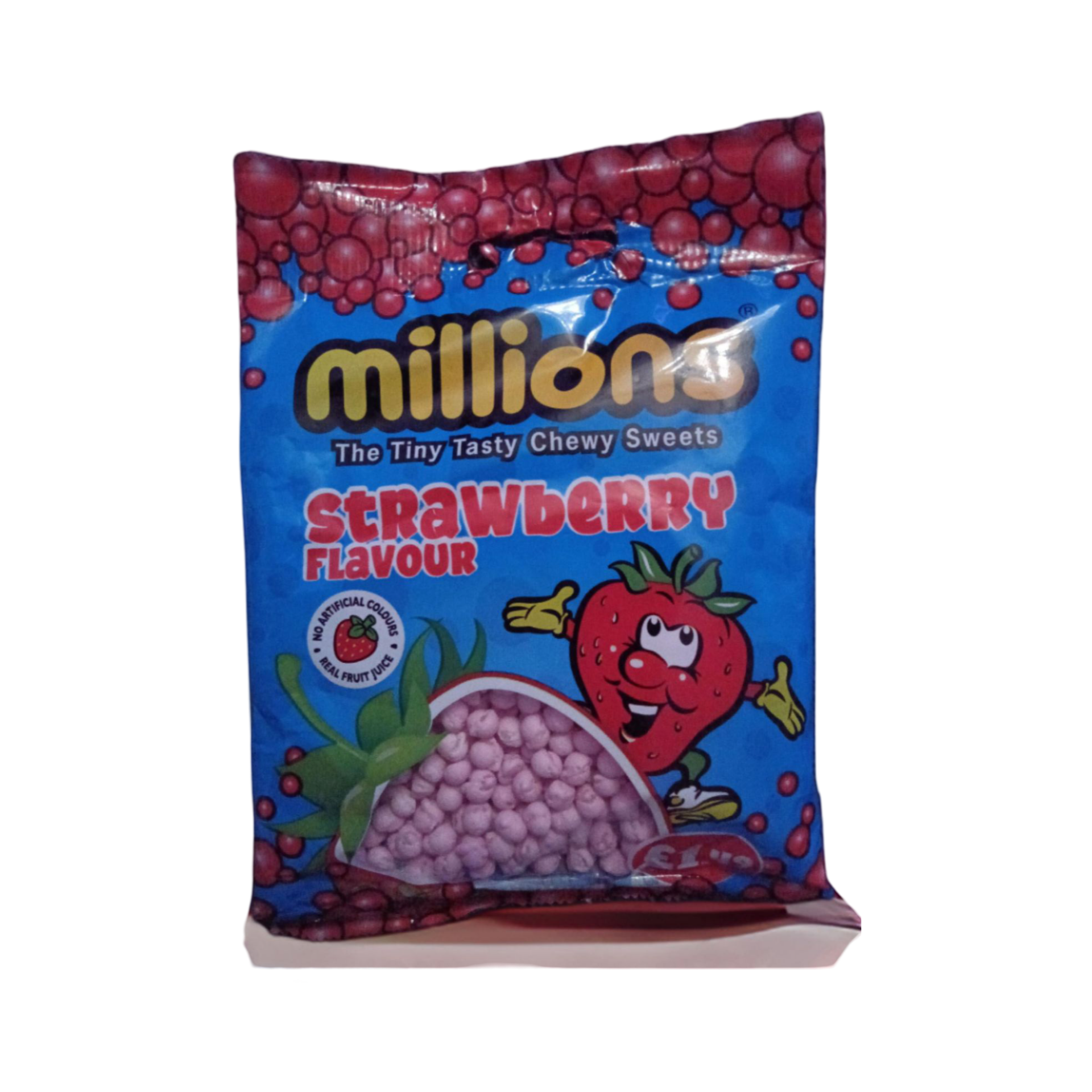 MILLIONS STRAWBERRY FLAVOUR CHEWY SWEETS 110g