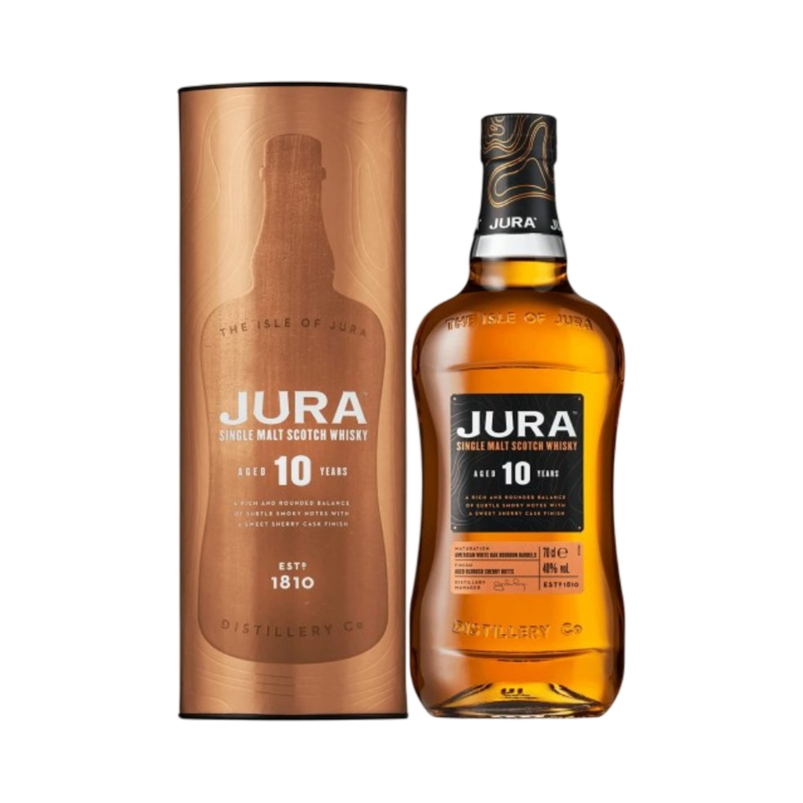 JURA SINGLE MALT WHISKY AGED 10 YEARS 70cl BOTTLE