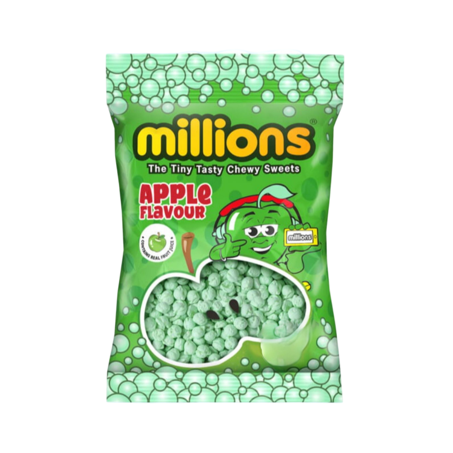 MILLIONS APPLE FLAVOUR CHEWY SWEETS 110g