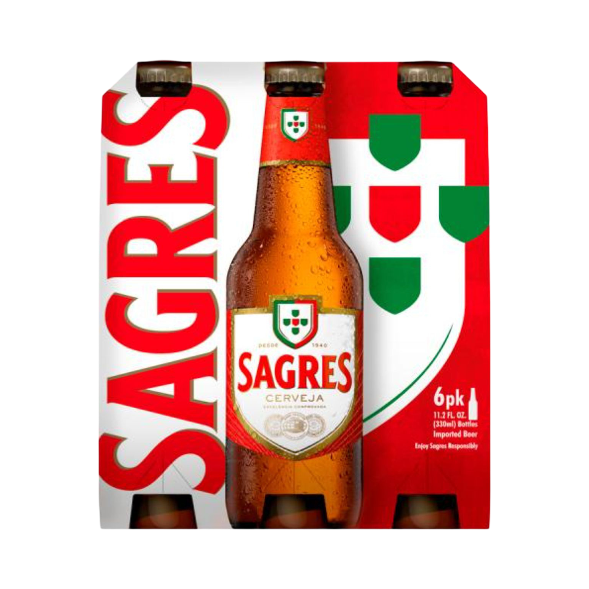 SAGRES BEER 6x330ml BOTTLES