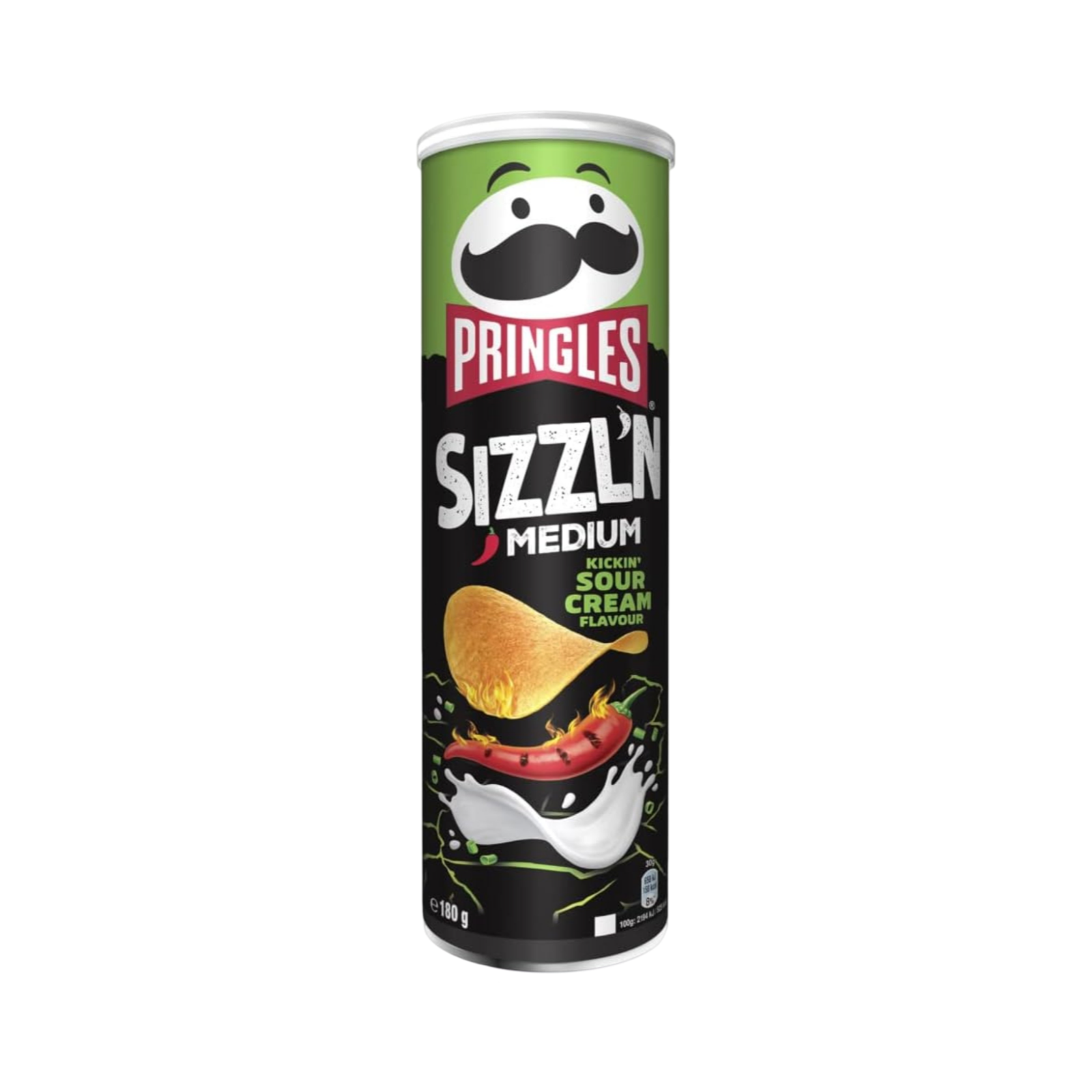 PRINGLES SIZZL'N MEDIUM SOUR CREAM FLAVOUR 180g