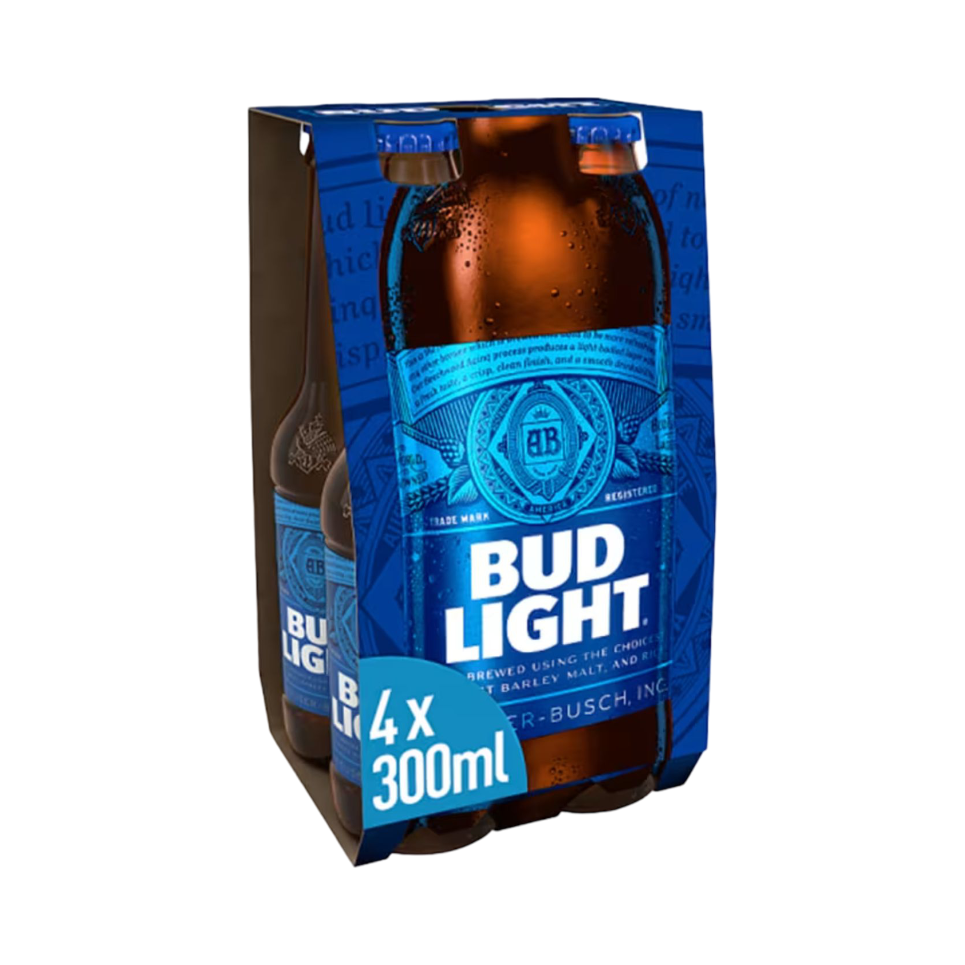 BUD LIGHT 4x300ml BOTTLES