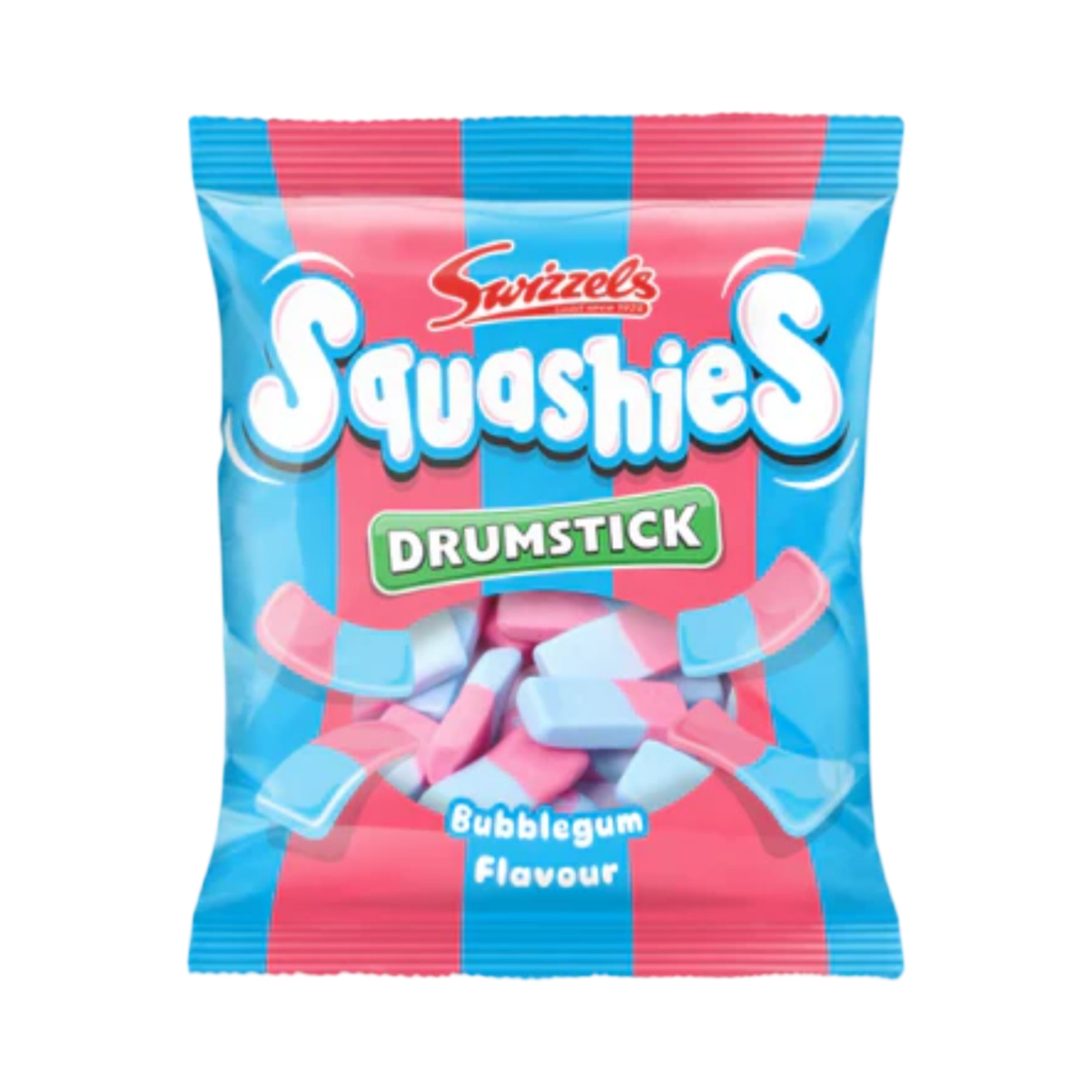 SWIZZELS DRUMSTICKS SQUASHIES BUBBLEGUM FLAVOUR 120g PACKET