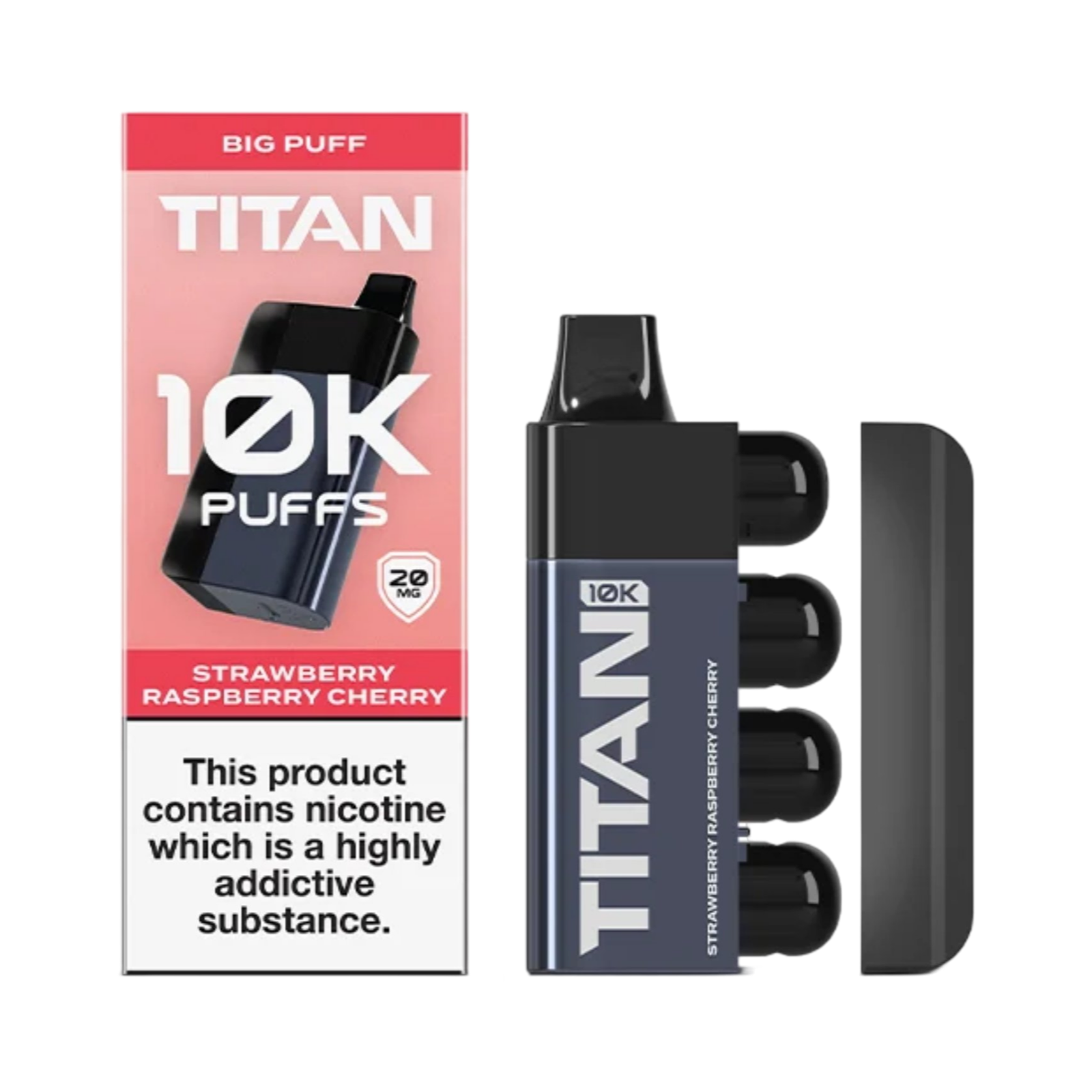 TITAN 10K PUFFS STRAWBERRY RASPBERRY CHERRY FLAVOUR