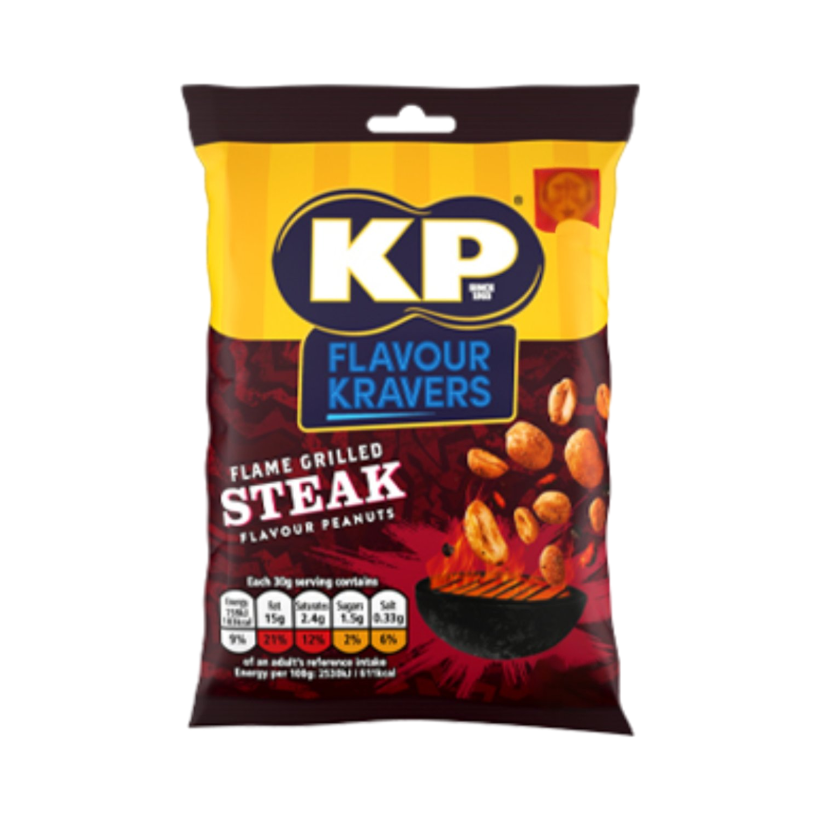 KP FLAME GRILLED STEAK FLAVOUR PEANUTS 65g PACKET