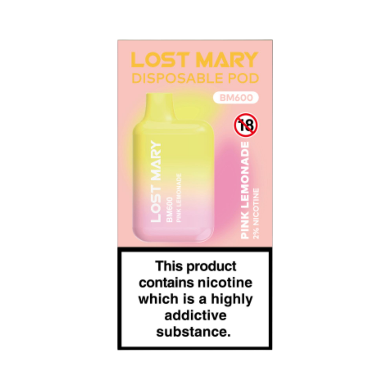 LOST MARY BM600 PINK LEMONADE DISPOSABLE VAPE