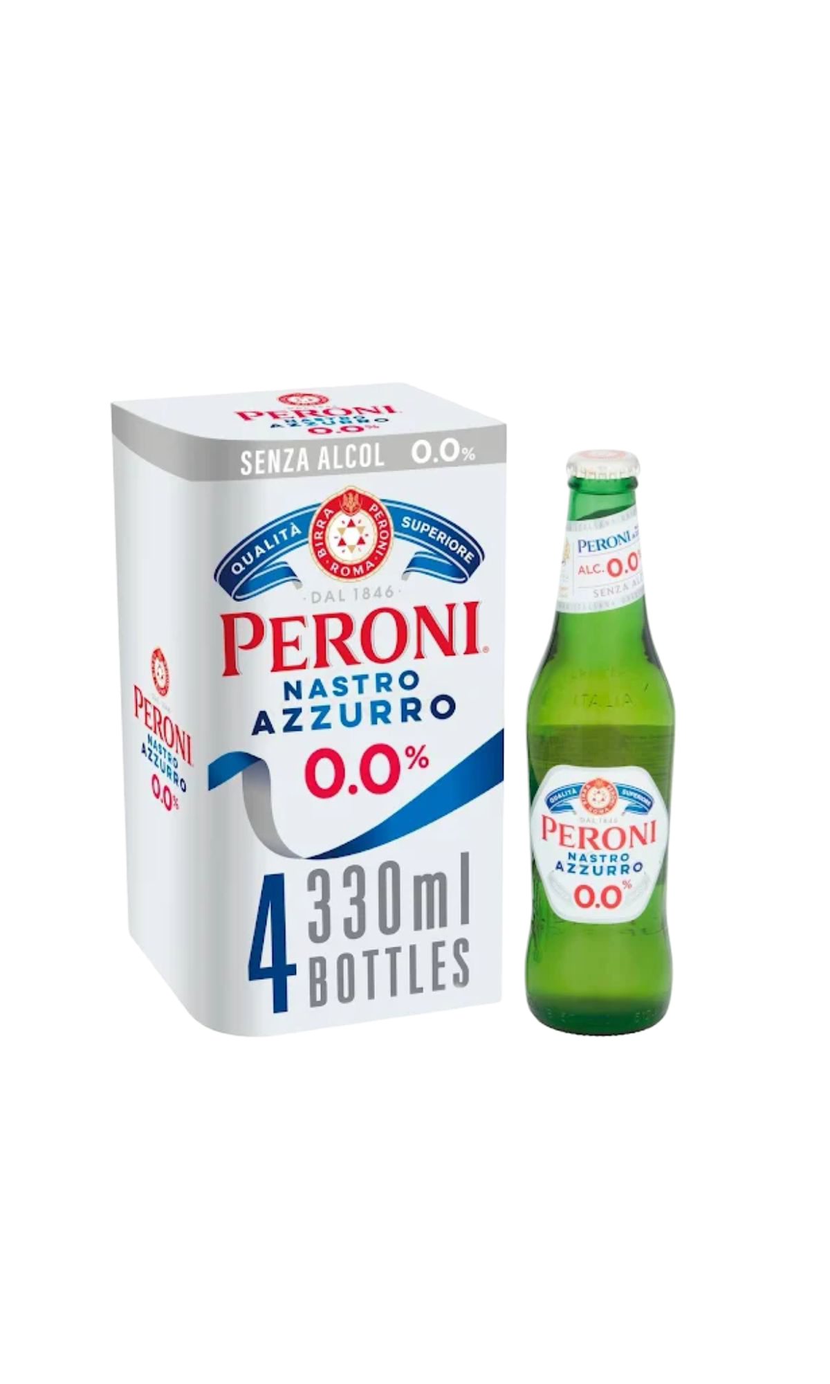 PERONI NASTRO AZZURO 0% ALCOHOL FREE  4x330ml BOTTLE