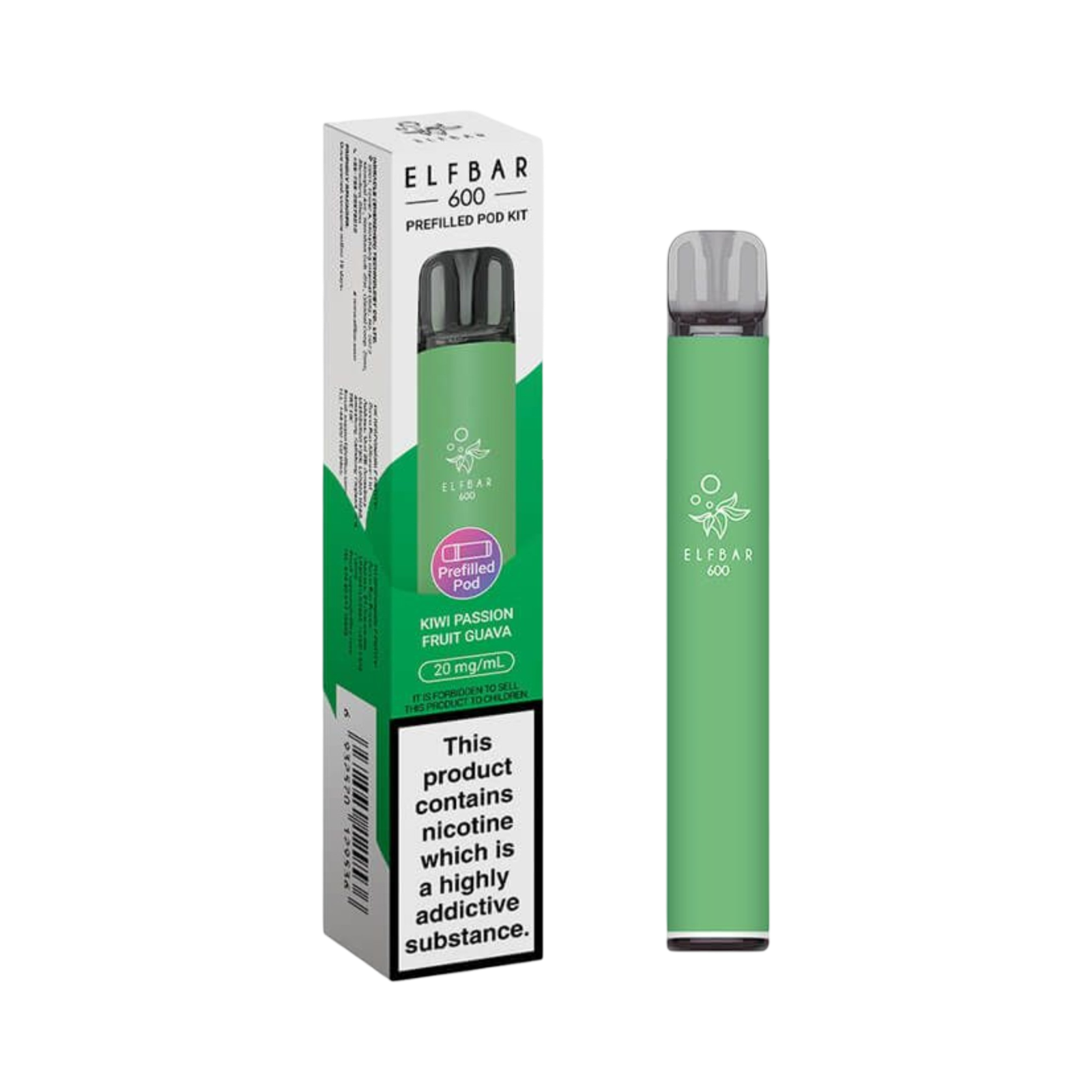 ELFBAR 600 PREFILLED POD KIT KIWI PASSION FRUIT GUAVA