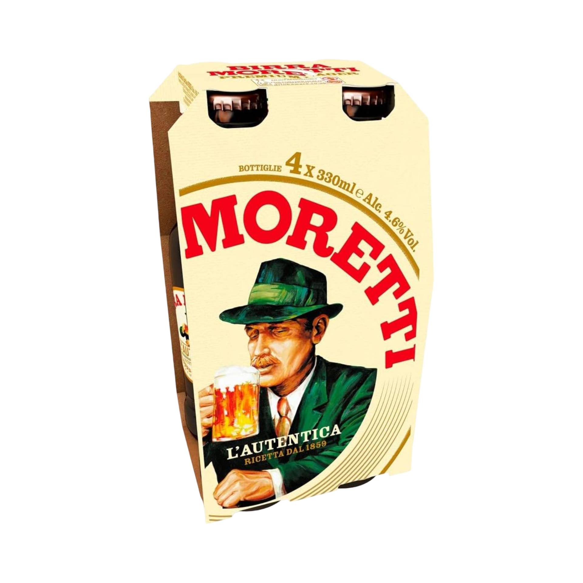 BIRRA MORETTI LAGER BEER 4x330ml BOTTLES