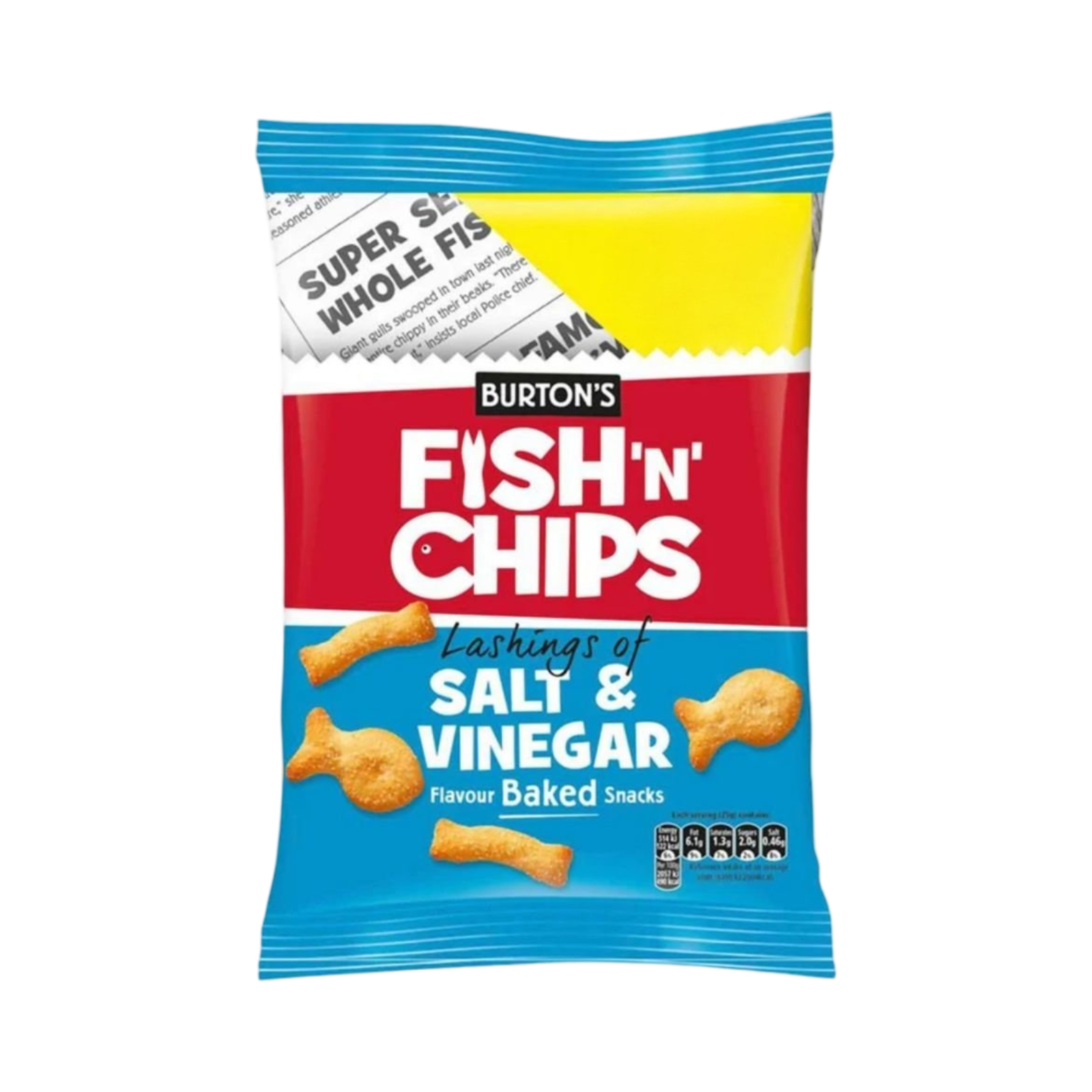 BURTON'S FISH 'N' CHIPS SALT & VINEGAR  125g PACKET