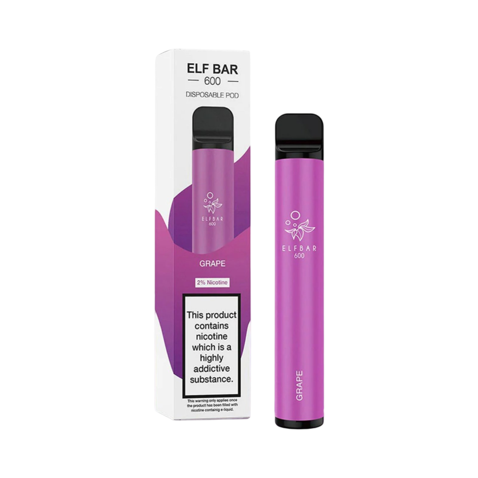 ELF BAR 600 GRAPE FLAVOUR DISPOSABLE VAPE