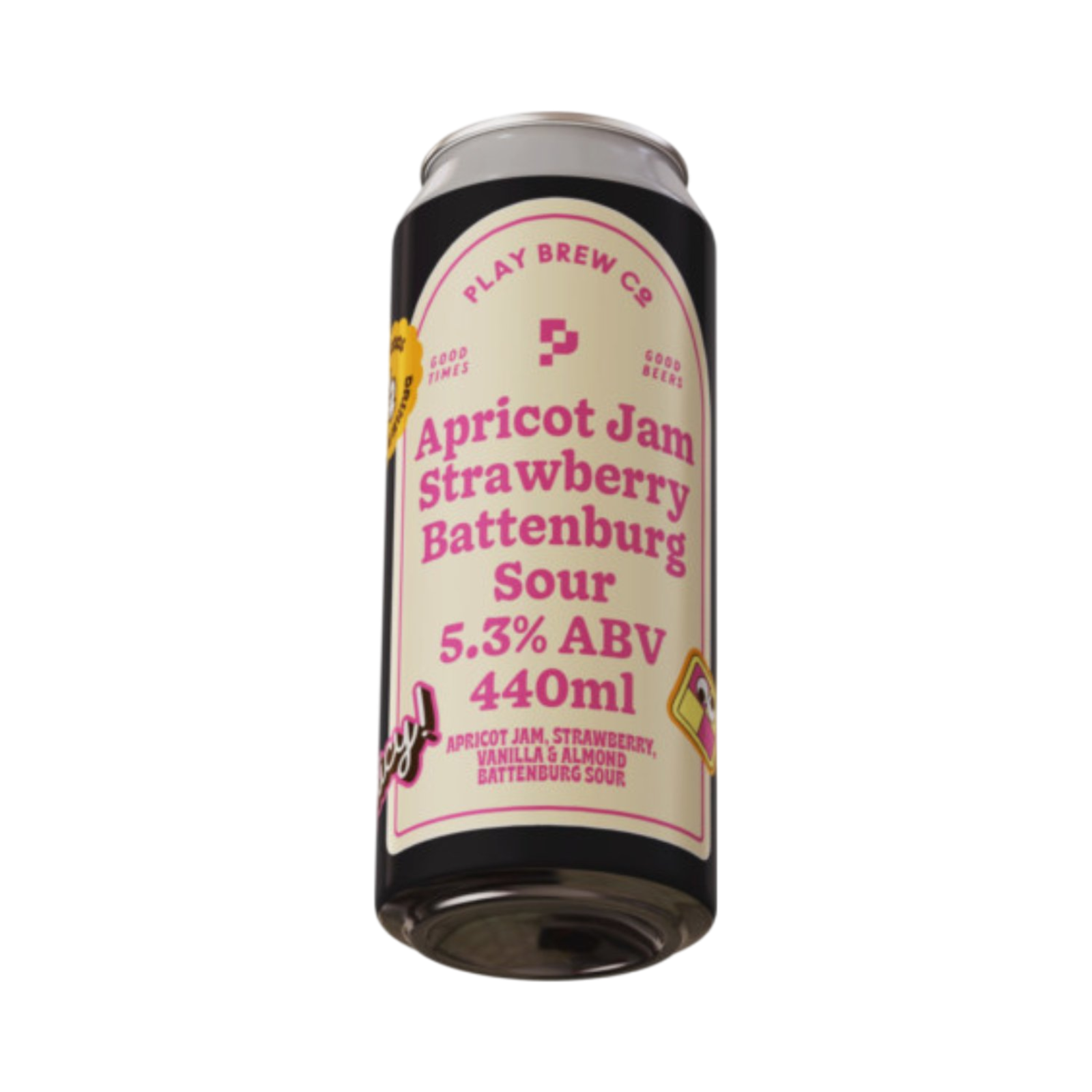 PLAY BREW APRICOT JAM STRAWBERRY BATTENBURG SOUR BEER 440ml CAN