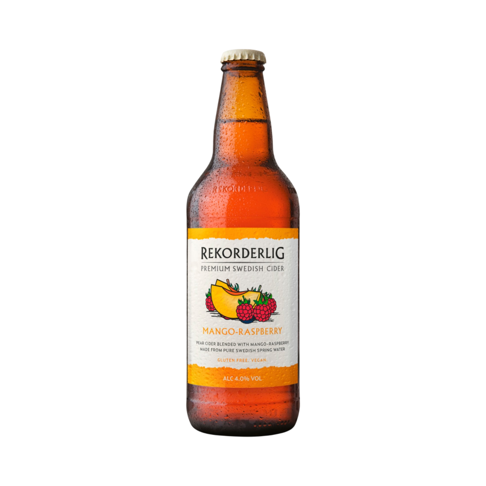 RECORDERLIG PEACH RASPBERRY GLUTEN FREE SWEDISH CIDER 500ml BOTTLE