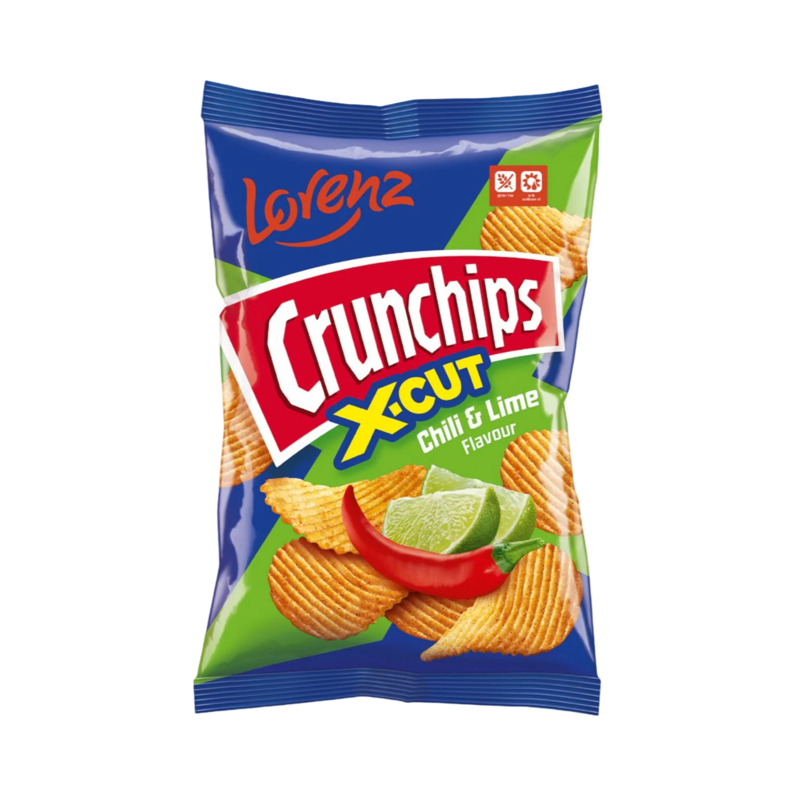 LORENZ CRUNCHIPS X-CUT CHILLI & LIME FLAVOUR 75g PACKET