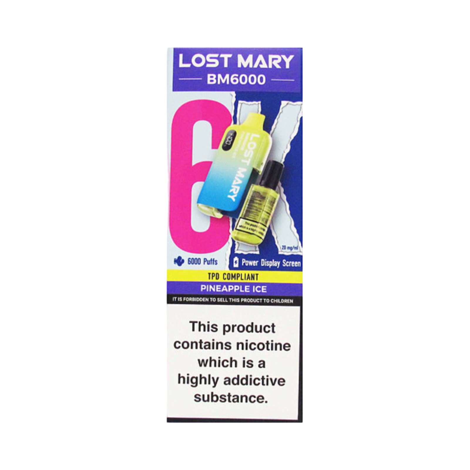 LOST MARY BM6000 PINEAPPLE ICE FLAVOUR