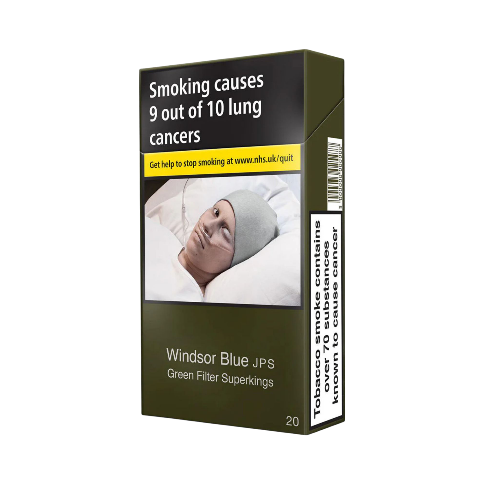 WINDSOR BLUE JPS GREEN FILTER SUPERKINGS 20 CIGARETTE