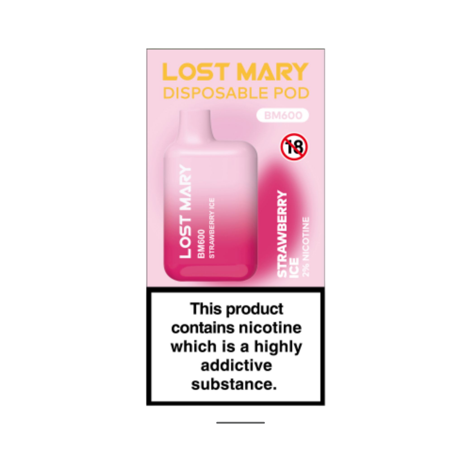 LOST MARY BM600 STRAWBERRY ICE DISPOSABLE VAPE