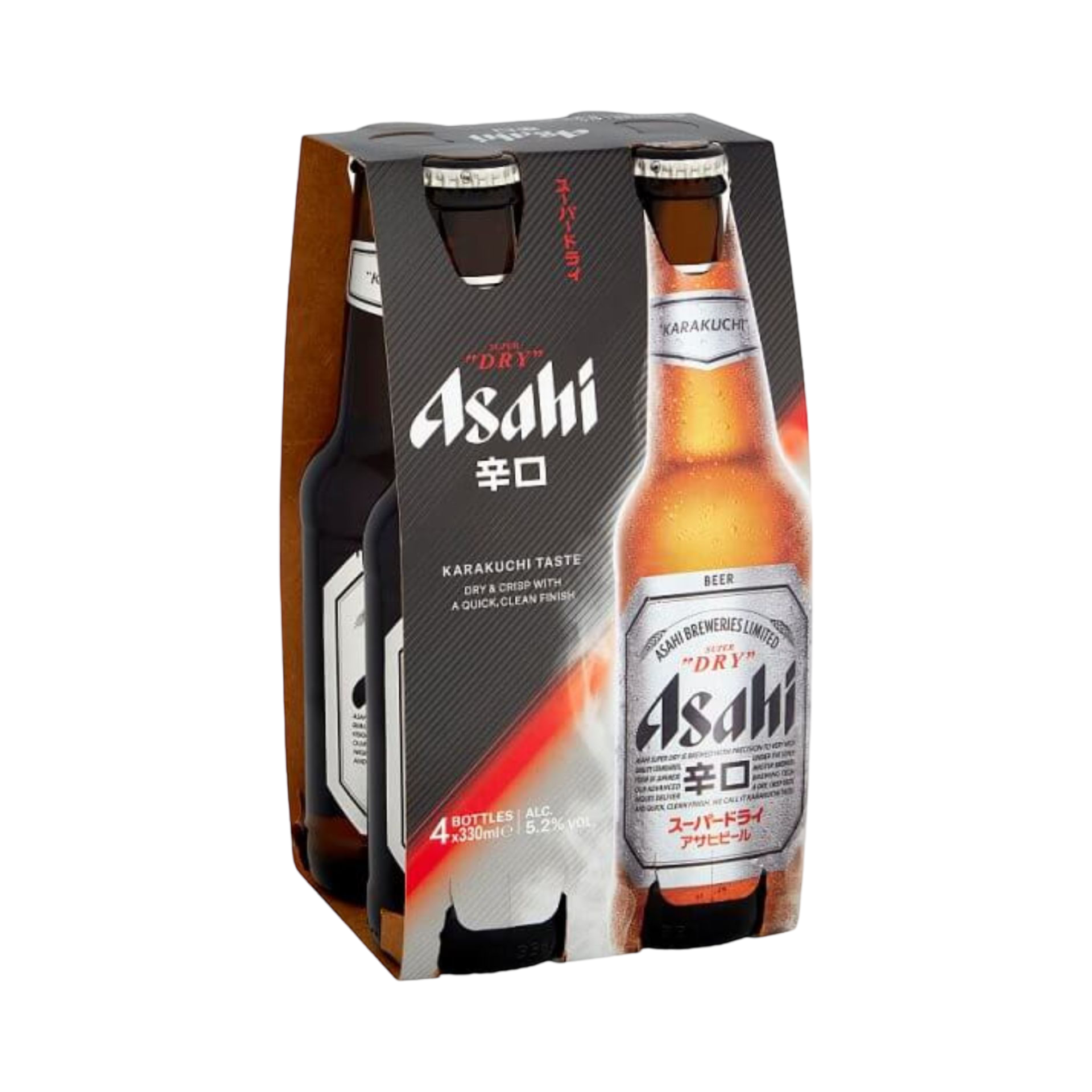 ASAHI SUPER DRY 4x330ml BOTTLES