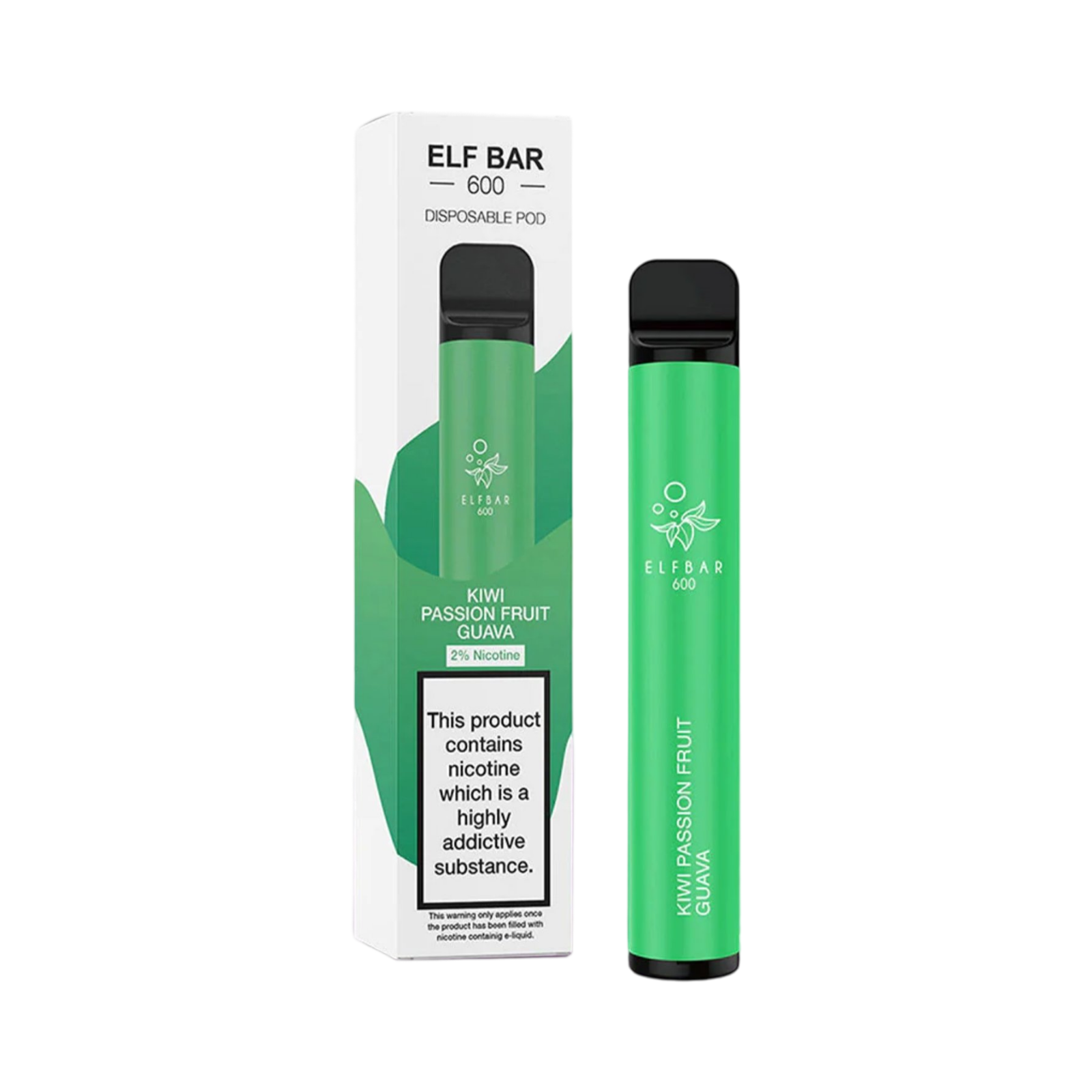 ELF BAR 600 KIWI PASSION FRUIT GUAVA FLAVOUR DISPOSABLE VAPE