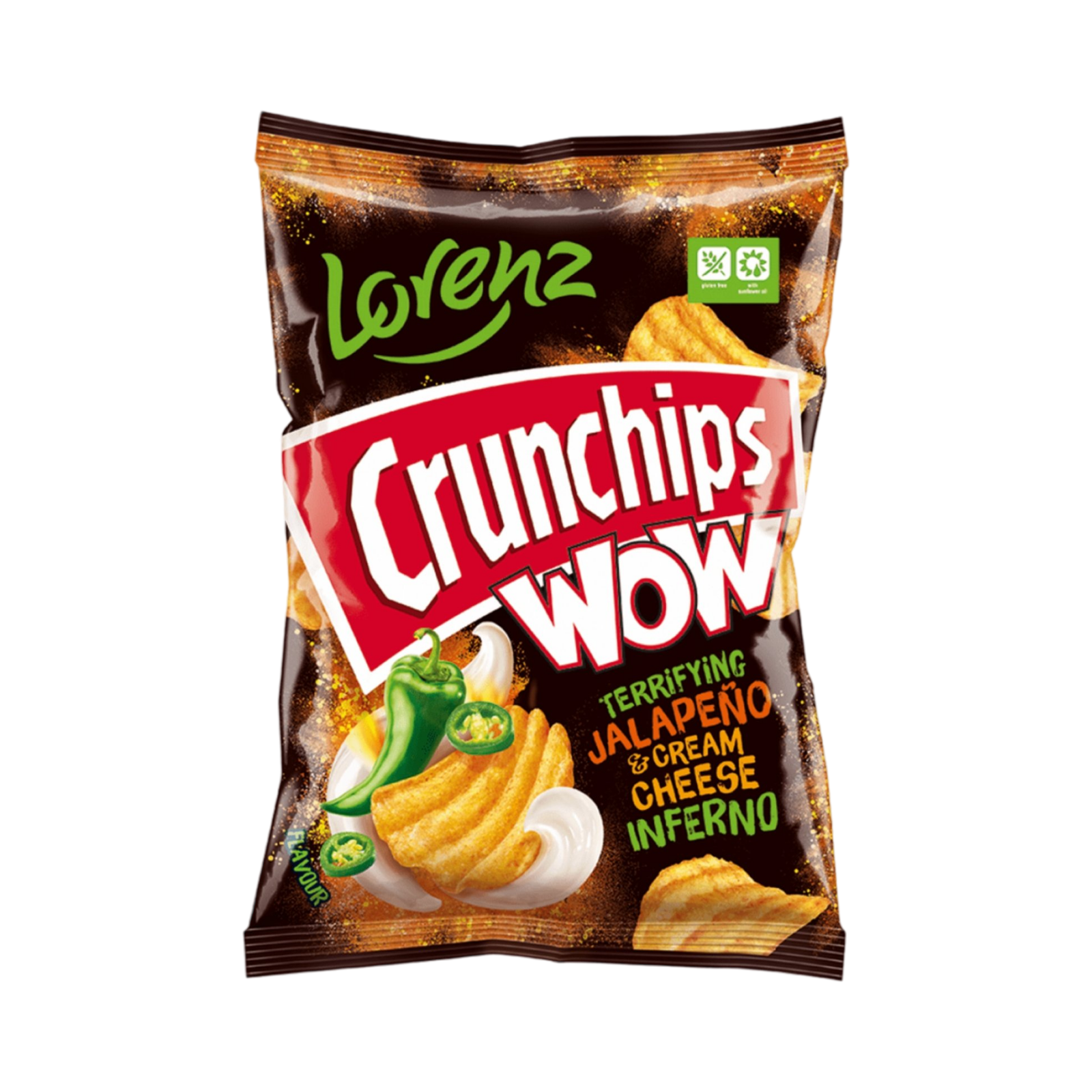 LORENZ CRUNCHIPS WOW JALAPEÑO & CREAM CHEESE 80g PACKET