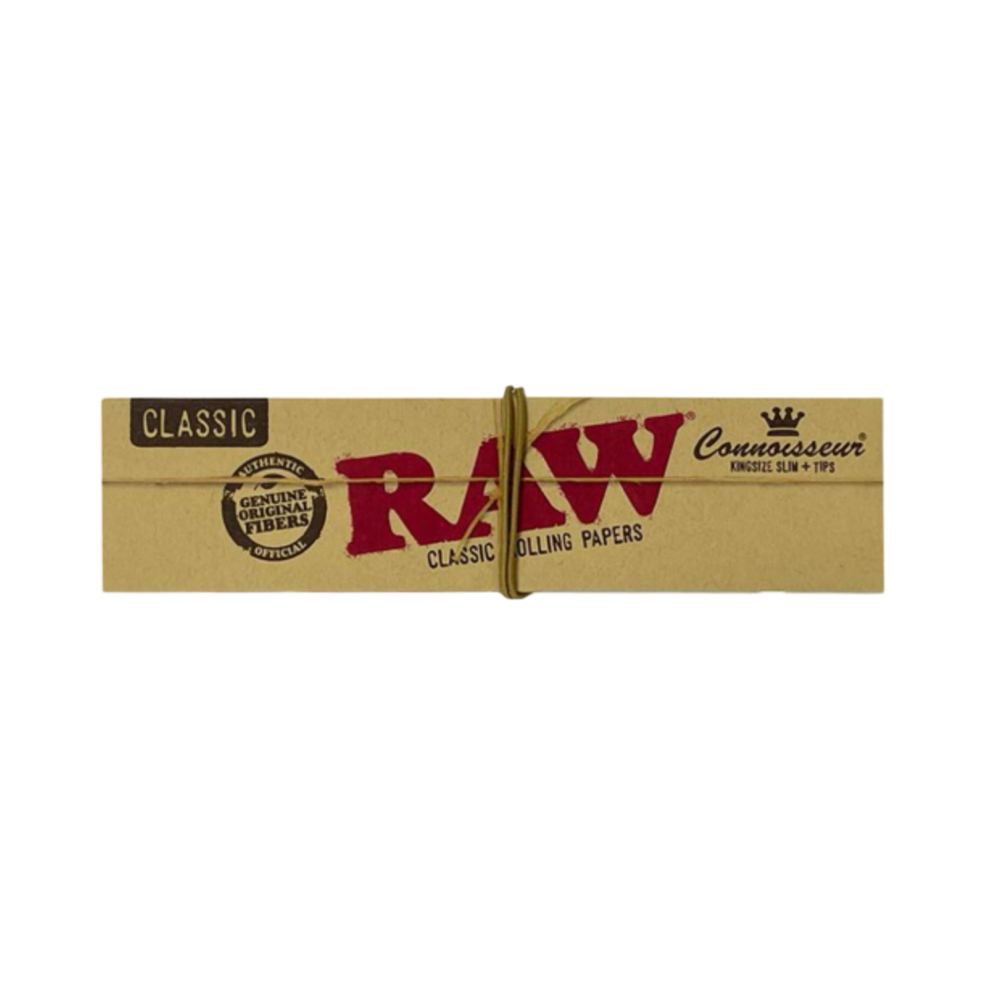 RAW CLASSIC CONNOISSEUR KING SIZE SLIM ROLLING PAPER & TIPS