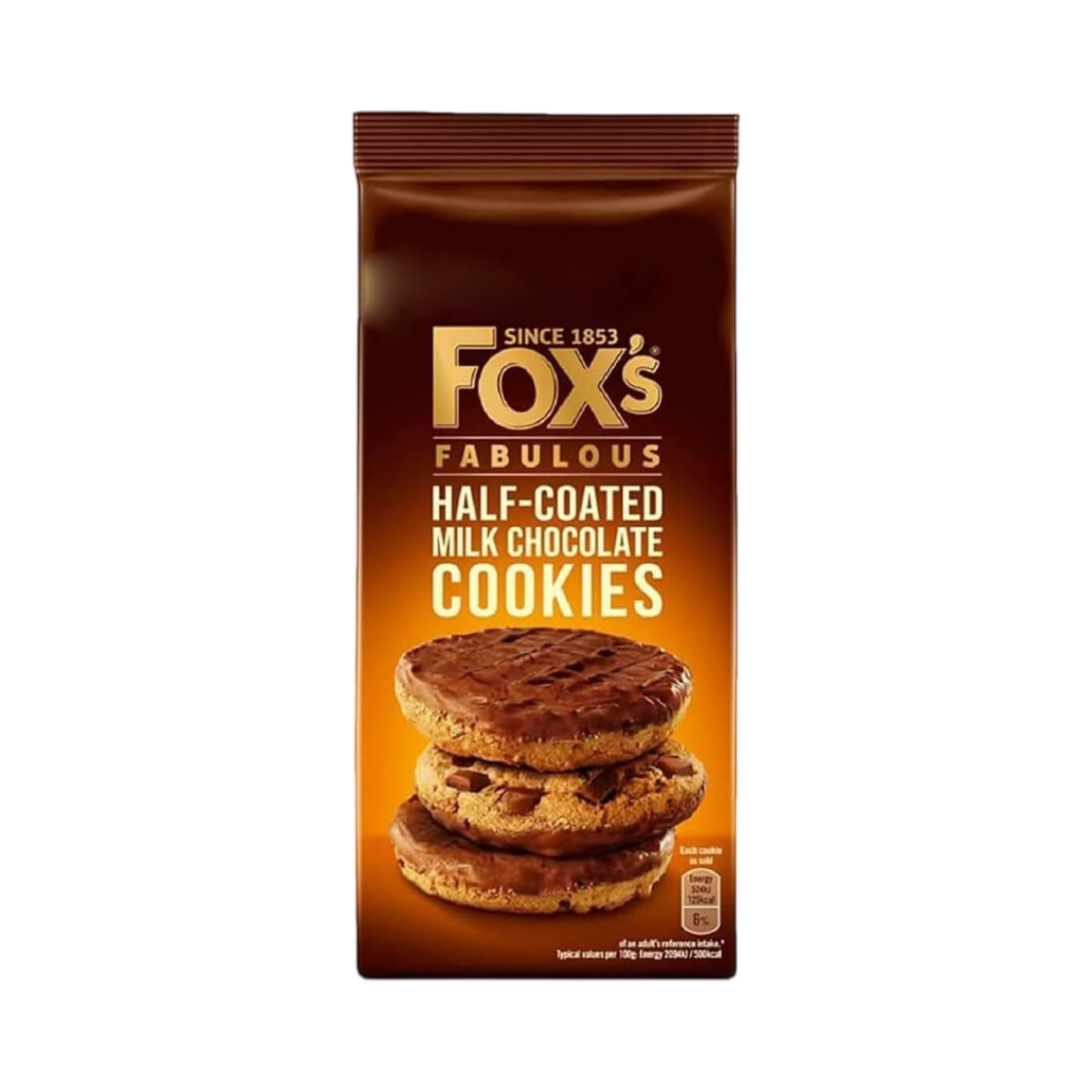 FOX'S HALF COATED MILK CHOCOLATE COOKIES 175g PACKET